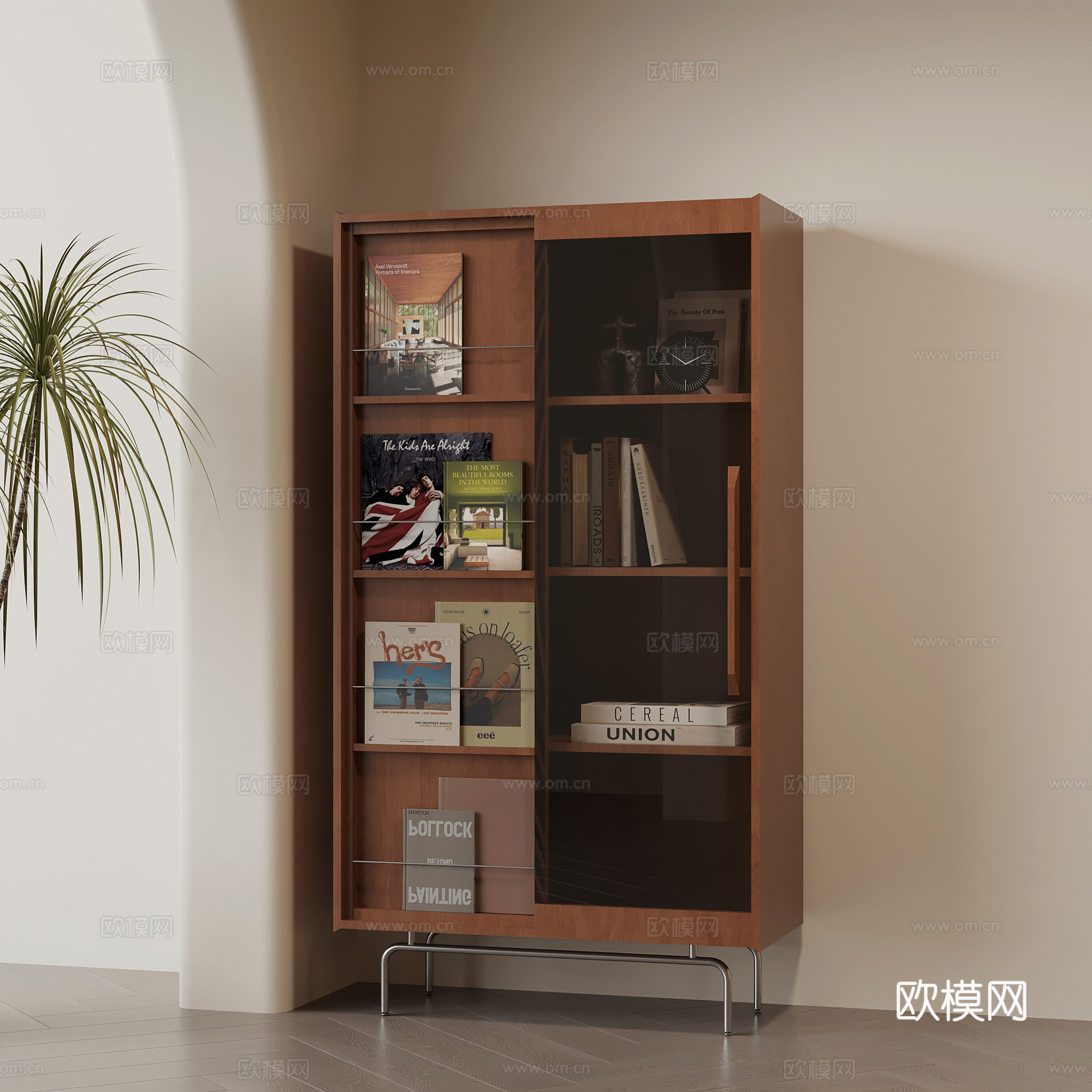 中古风书柜 边柜 斗柜 高柜su模型