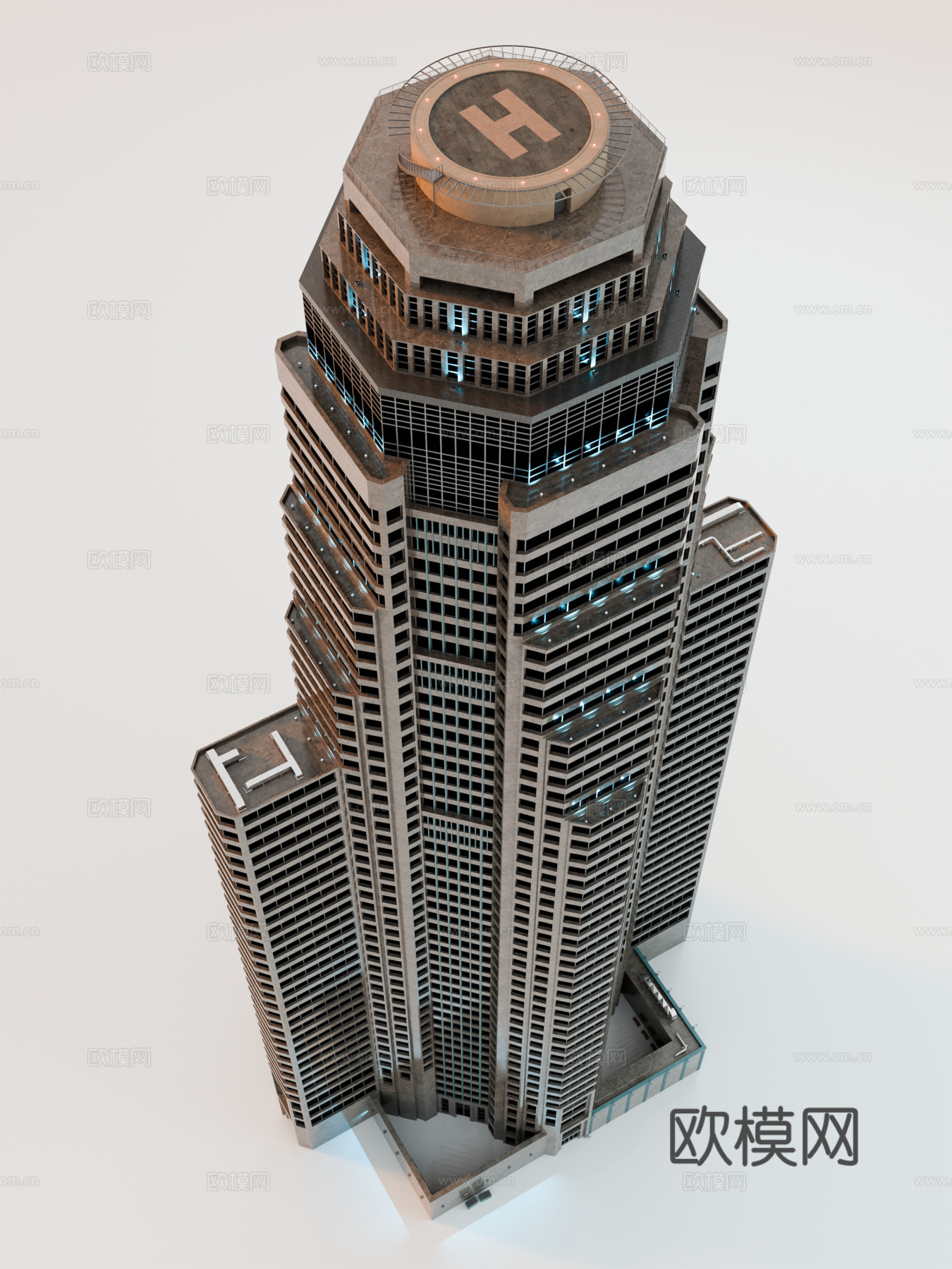 高楼大厦CBD 城市高楼 洛杉矶建筑 写字楼 城市高层建筑su模型