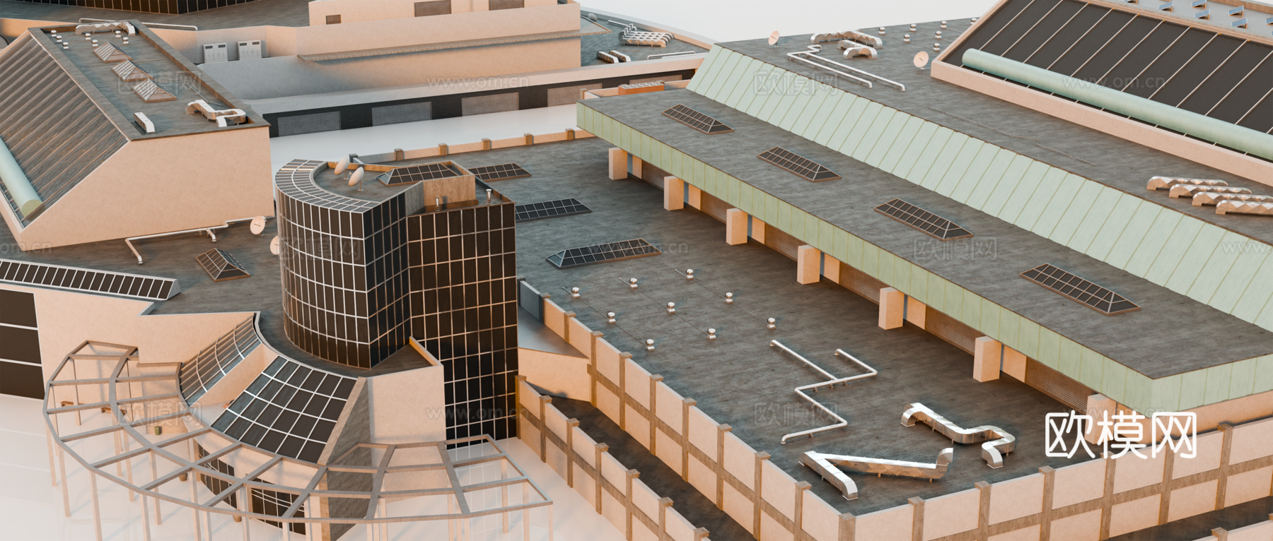 高楼大厦CBD 城市高楼 洛杉矶建筑 写字楼 城市高层建筑su模型