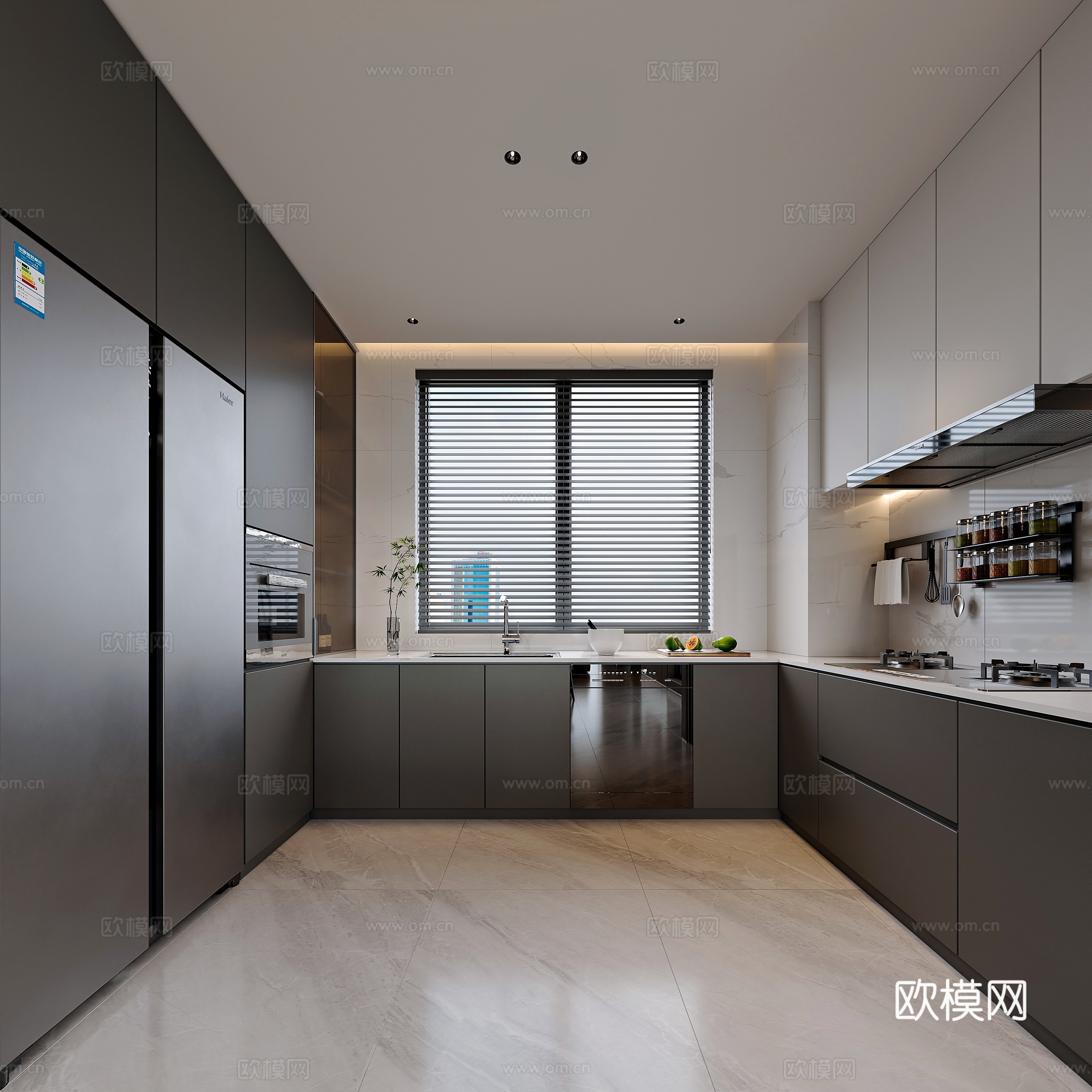 现代风格家居厨房3d模型下载