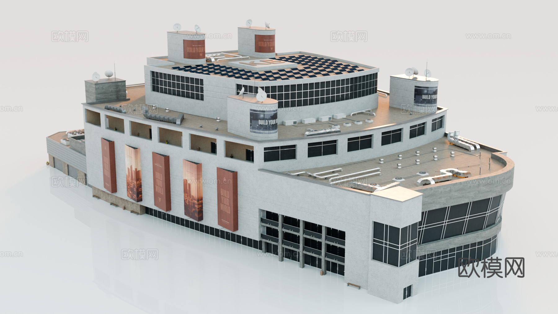 高楼大厦CBD 城市高楼 洛杉矶建筑 写字楼 城市高层建筑su模型