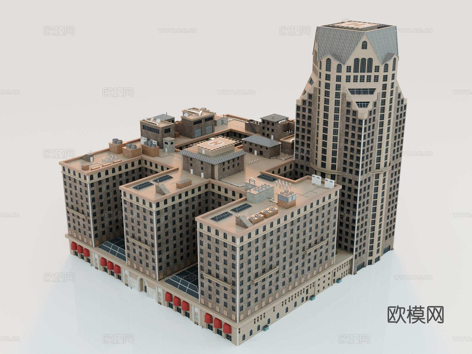 高楼大厦CBD 城市高楼 洛杉矶建筑 写字楼 城市高层建筑su模型