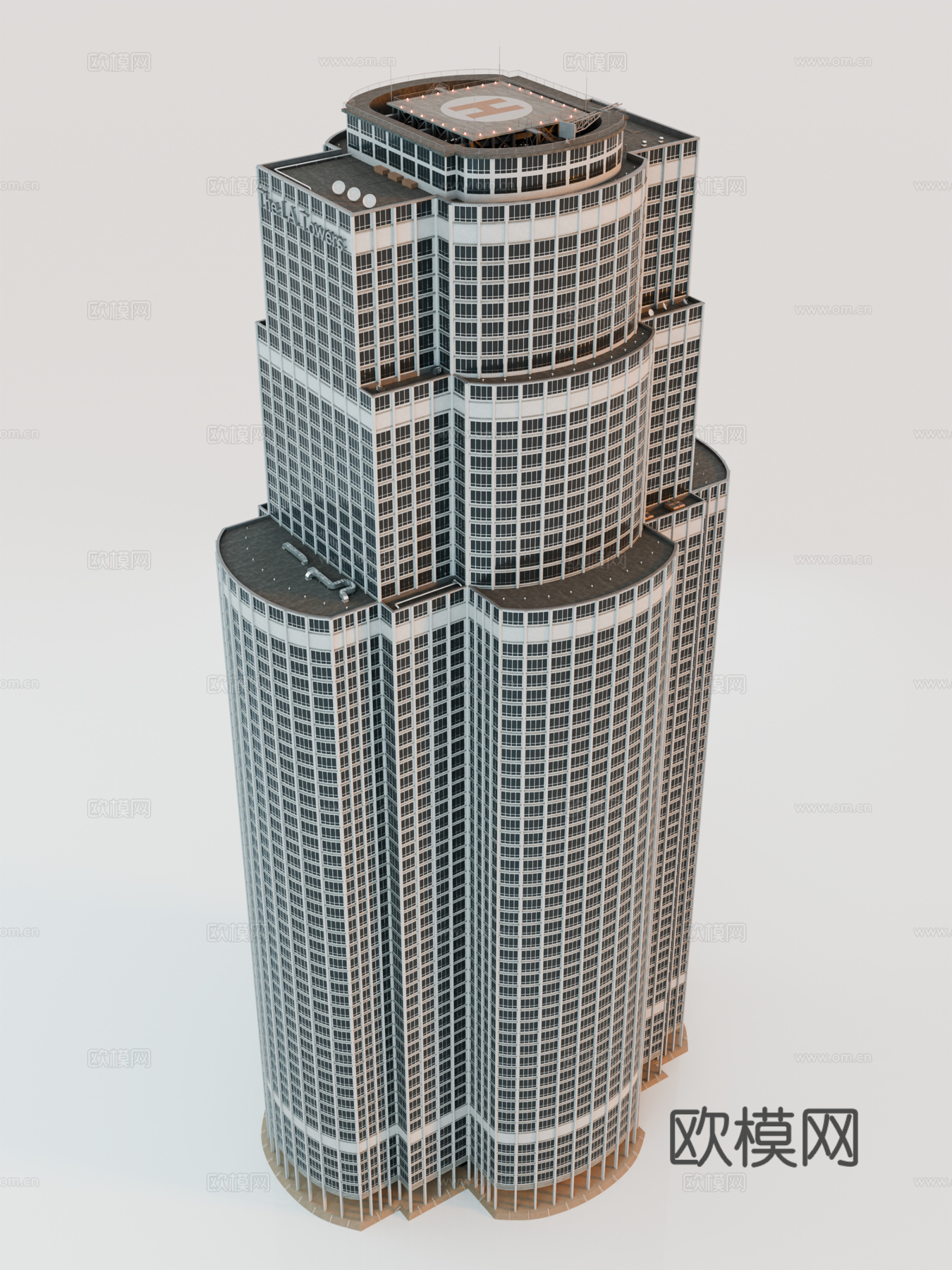 高楼大厦CBD 城市高楼 洛杉矶建筑 写字楼 城市高层建筑su模型