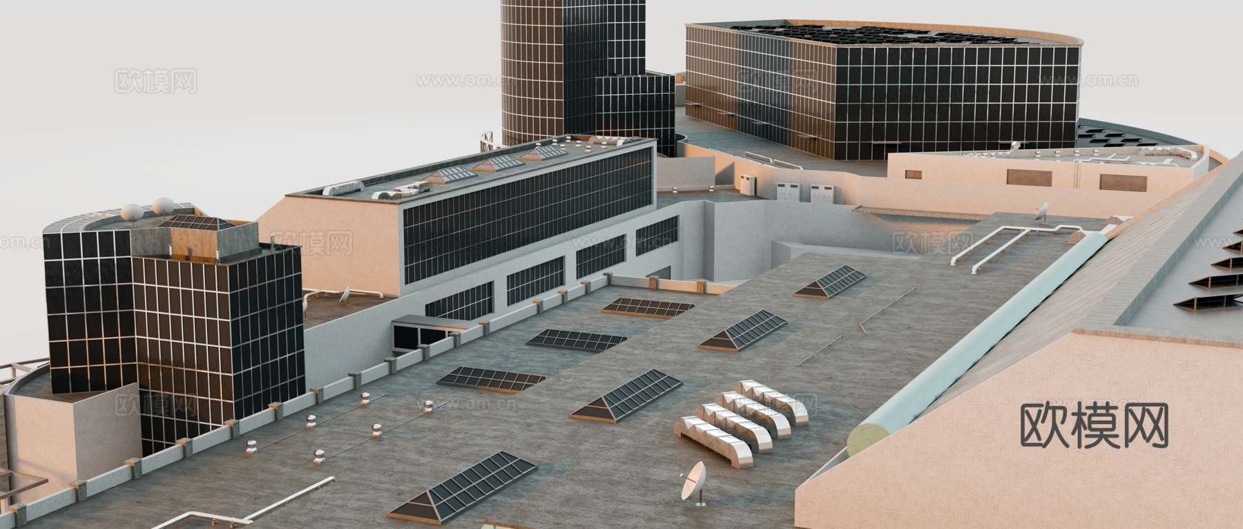 高楼大厦CBD 城市高楼 洛杉矶建筑 写字楼 城市高层建筑su模型