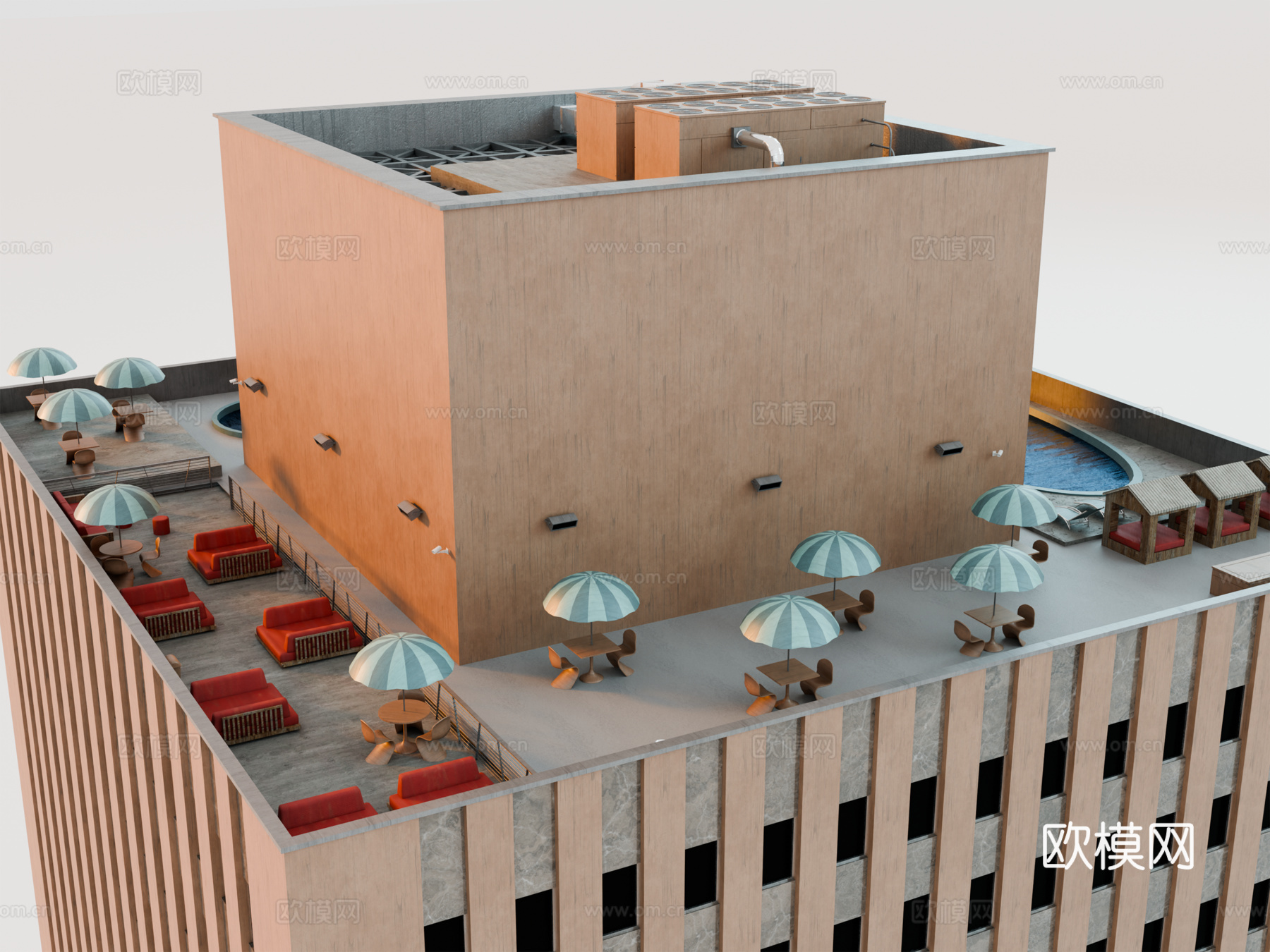 高楼大厦 城市高楼 洛杉矶建筑 写字楼 城市高层建筑su模型