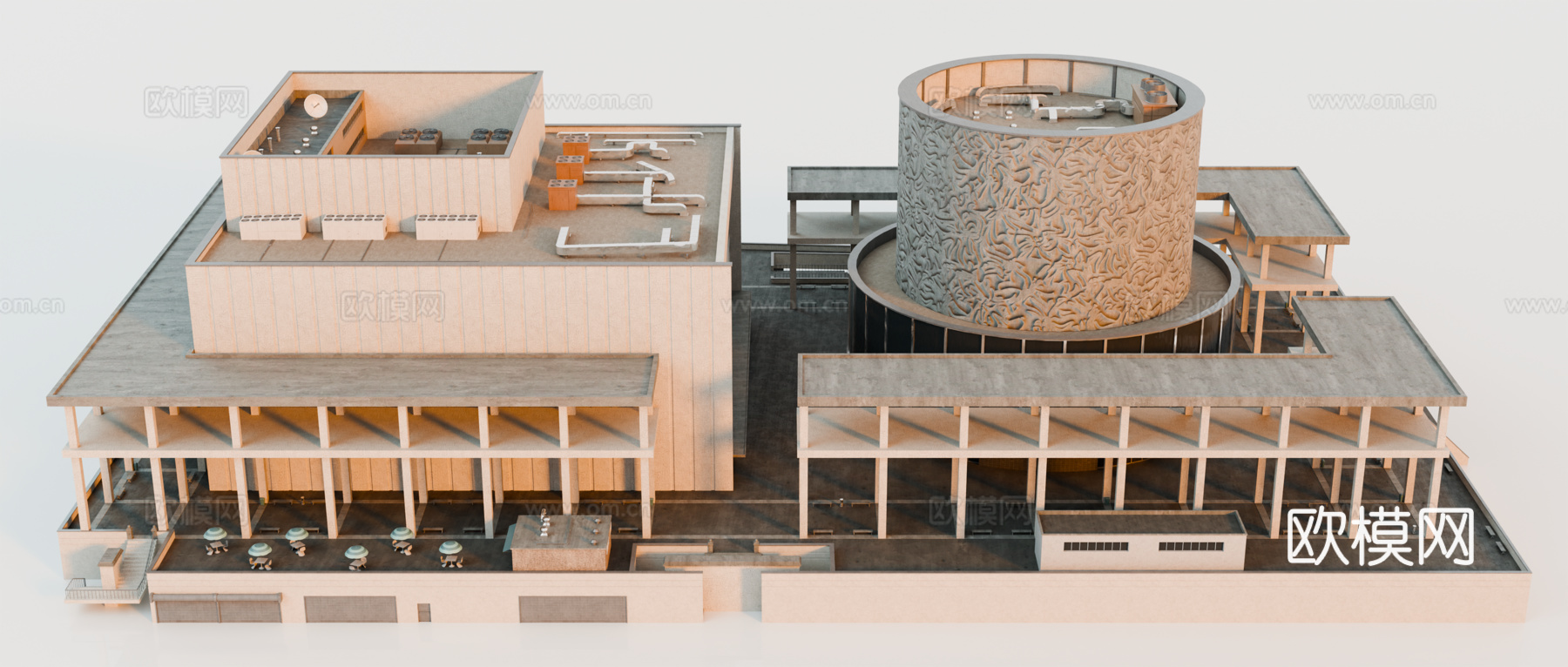 城市高楼 洛杉矶建筑 商业建筑 高楼大厦 城市街道建筑su模型