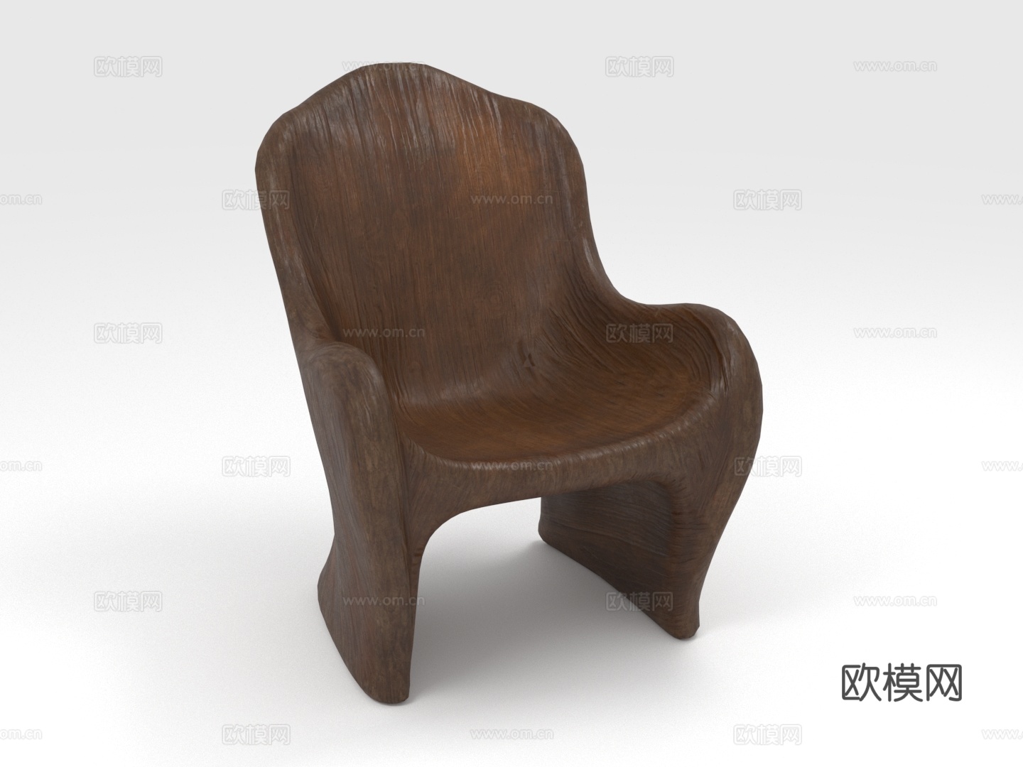 单人沙发 沙发椅 休闲椅 木质椅子 现代家具3d模型下载（渲染图1）