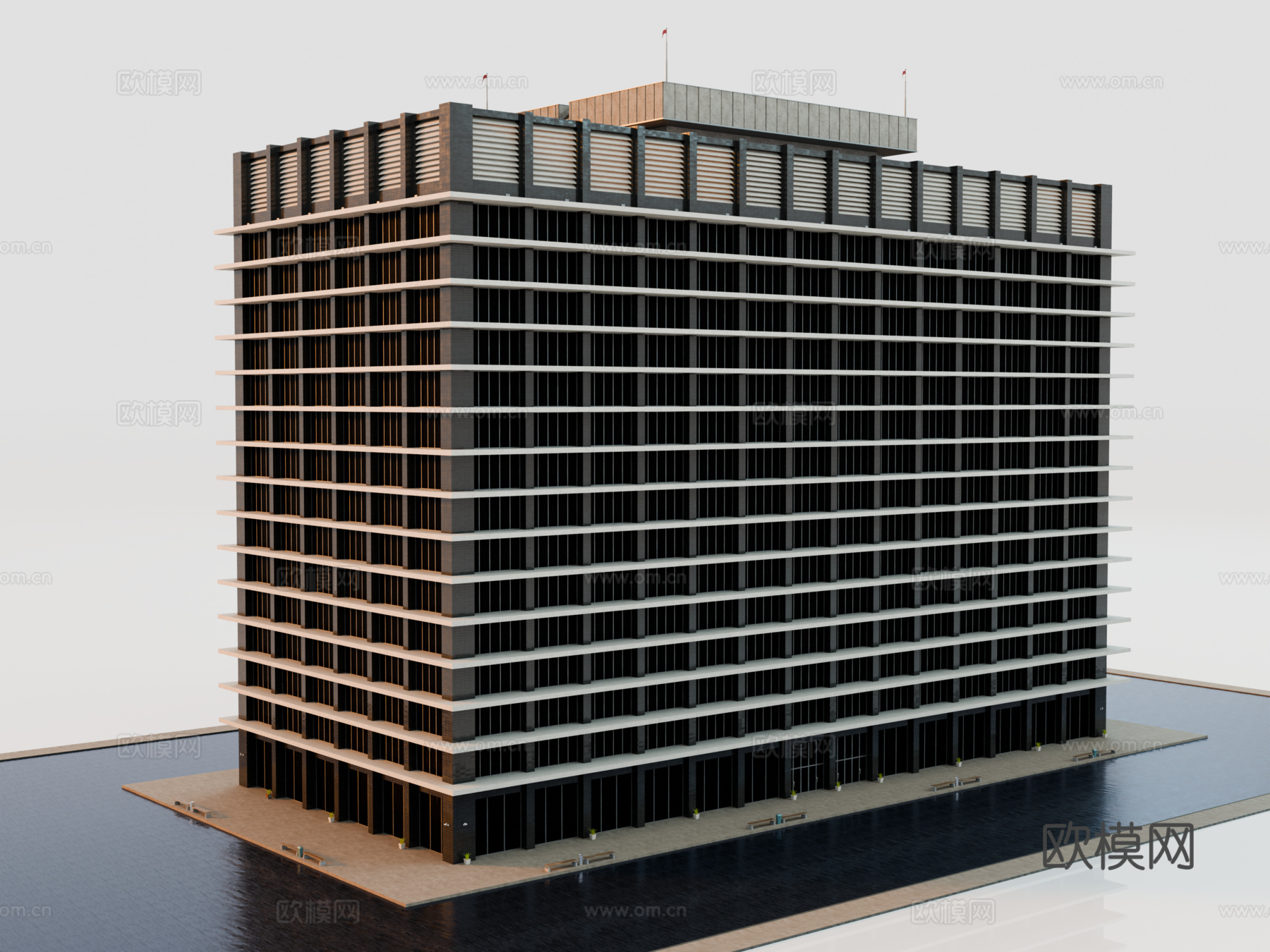 高楼大厦CBD 城市高楼 洛杉矶建筑 写字楼 城市高层建筑su模型