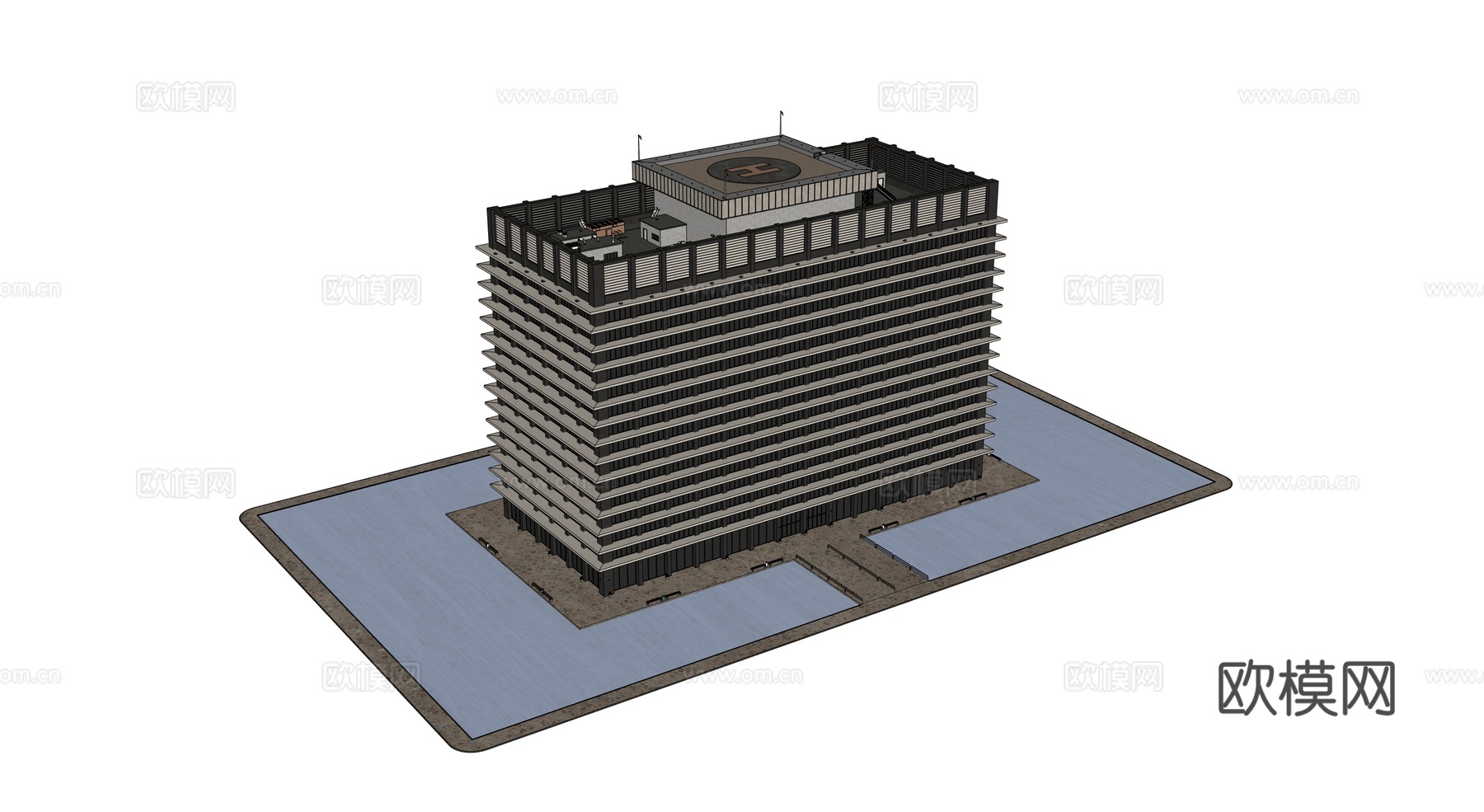 高楼大厦CBD 城市高楼 洛杉矶建筑 写字楼 城市高层建筑su模型