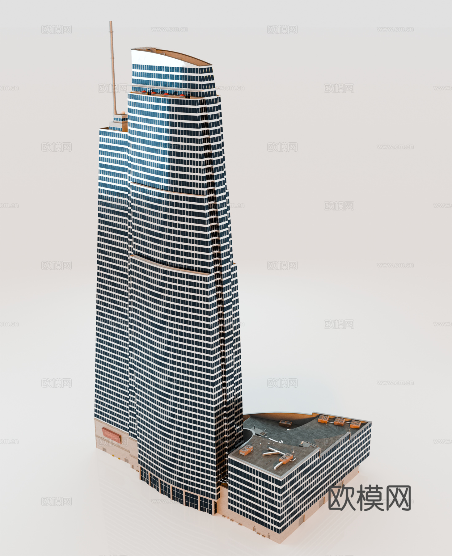 高楼大厦CBD 城市高楼 洛杉矶建筑 写字楼 城市高层建筑su模型