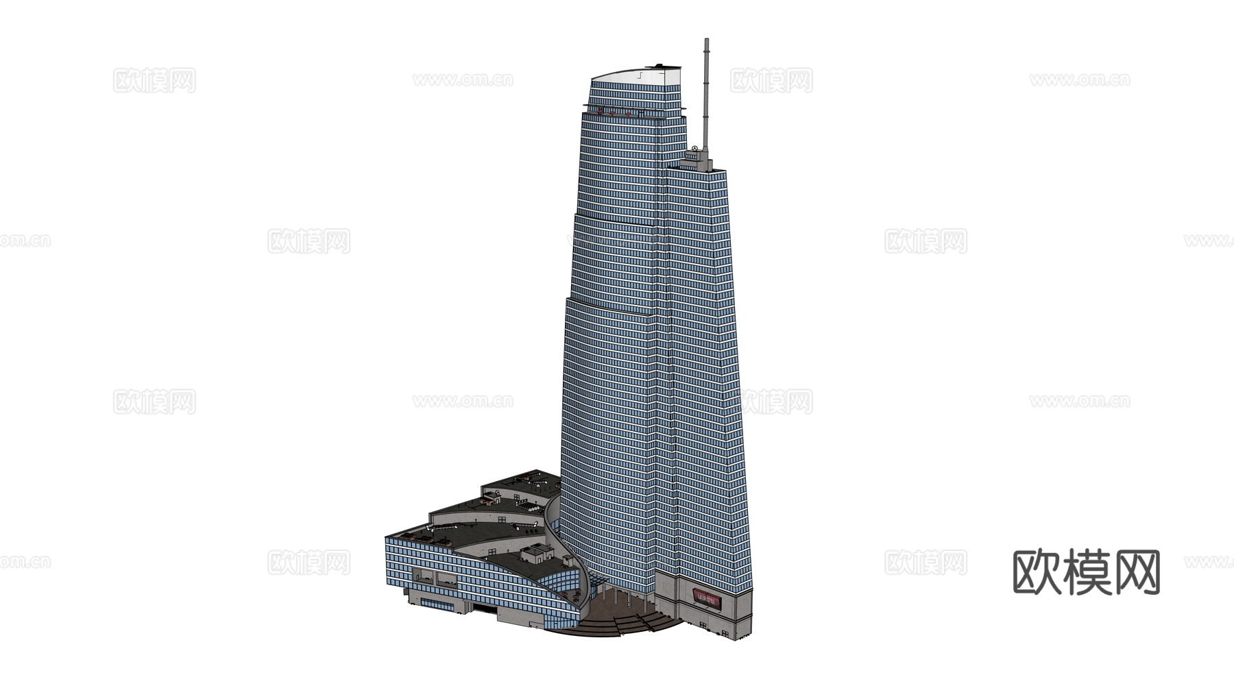 高楼大厦CBD 城市高楼 洛杉矶建筑 写字楼 城市高层建筑su模型