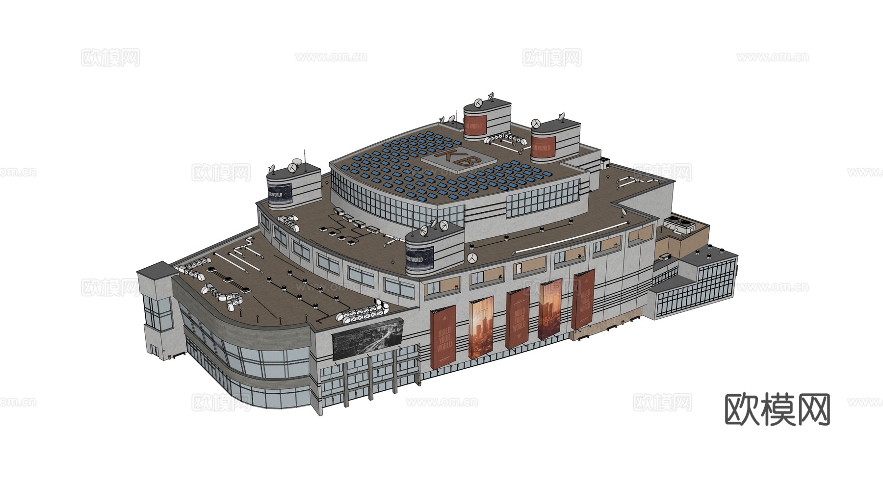 高楼大厦CBD 城市高楼 洛杉矶建筑 写字楼 城市高层建筑su模型