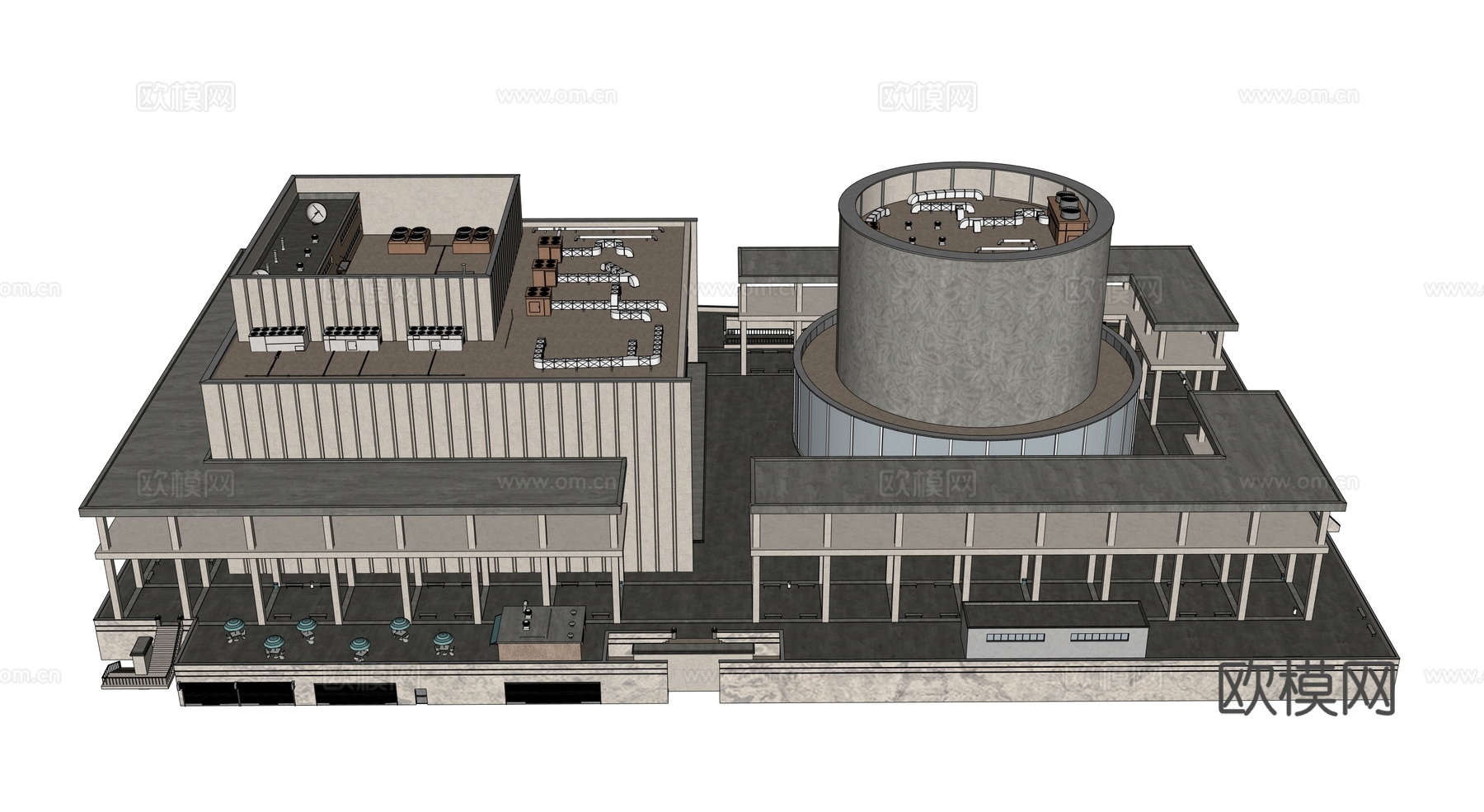 城市高楼 洛杉矶建筑 商业建筑 高楼大厦 城市街道建筑su模型