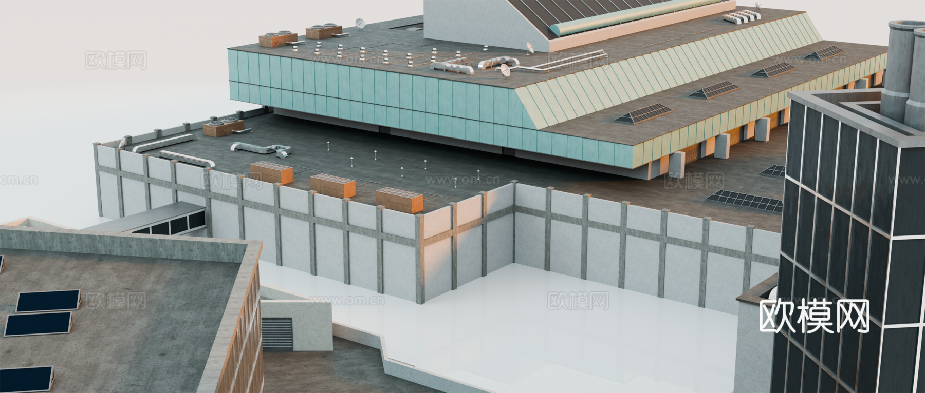 高楼大厦CBD 城市高楼 洛杉矶建筑 写字楼 城市高层建筑su模型