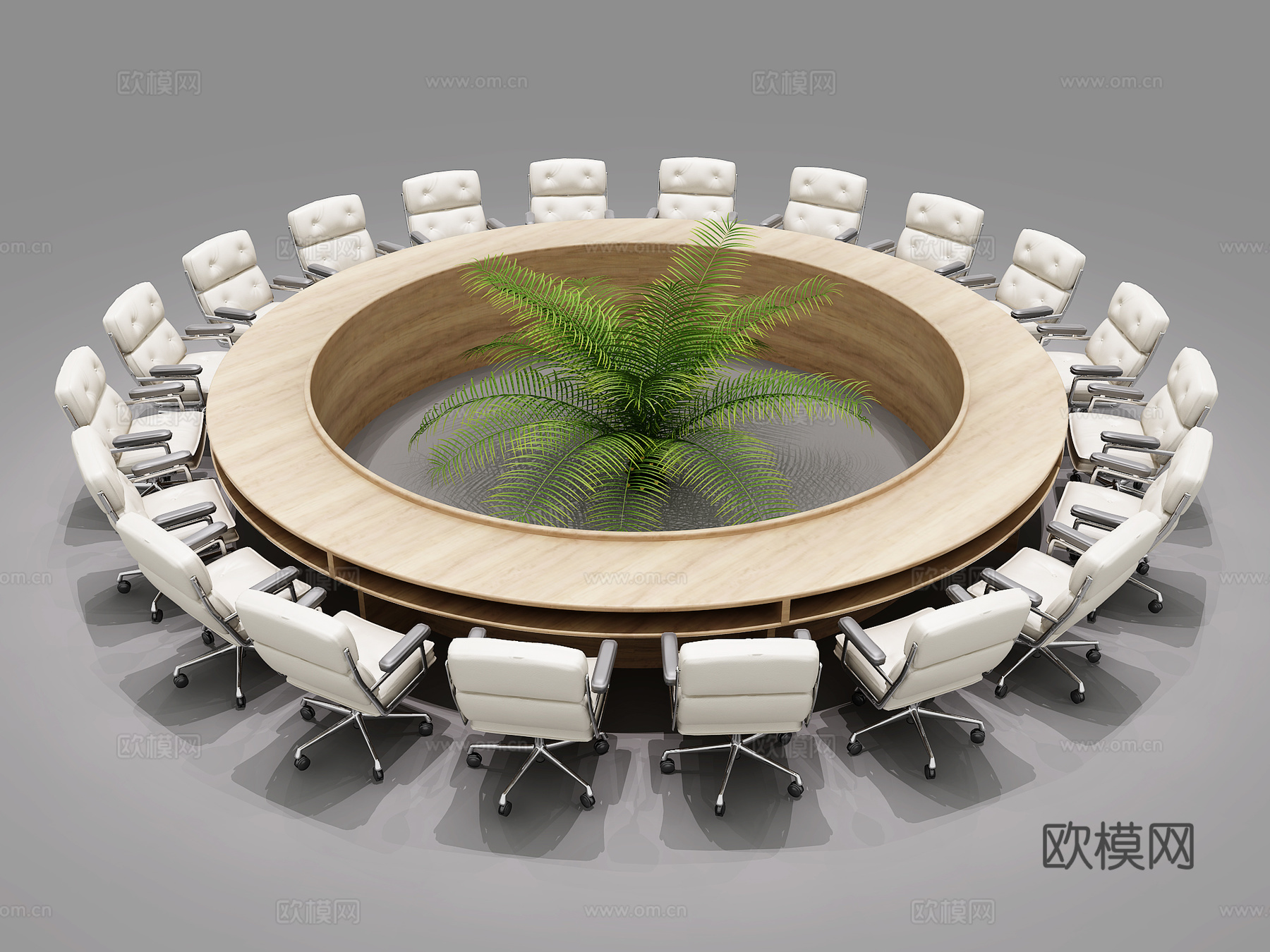 现代会议桌 简欧会议桌 会议桌椅组合 会议室会议桌 圆形3d模型下载