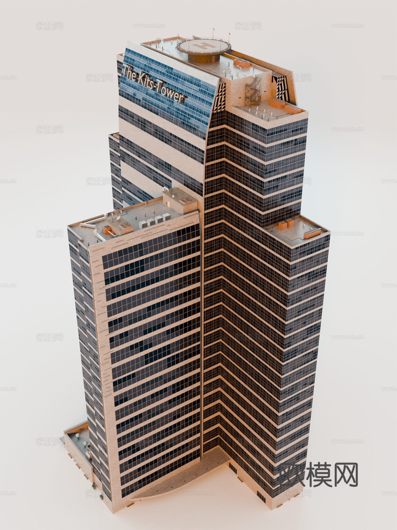 高楼大厦CBD 城市高楼 洛杉矶建筑 写字楼 城市高层建筑su模型