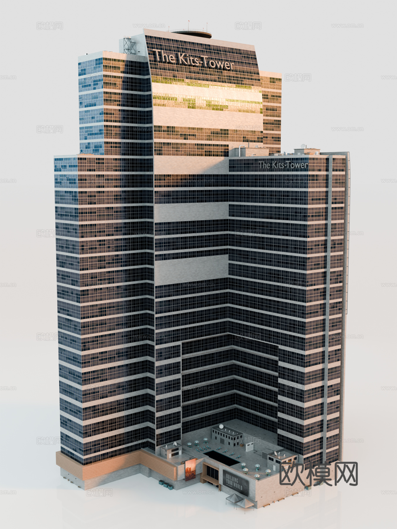 高楼大厦CBD 城市高楼 洛杉矶建筑 写字楼 城市高层建筑su模型