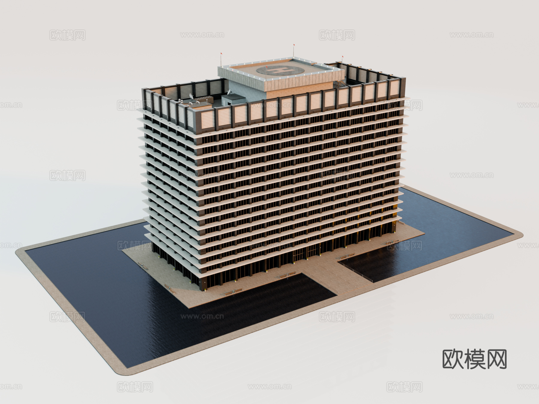 高楼大厦CBD 城市高楼 洛杉矶建筑 写字楼 城市高层建筑su模型
