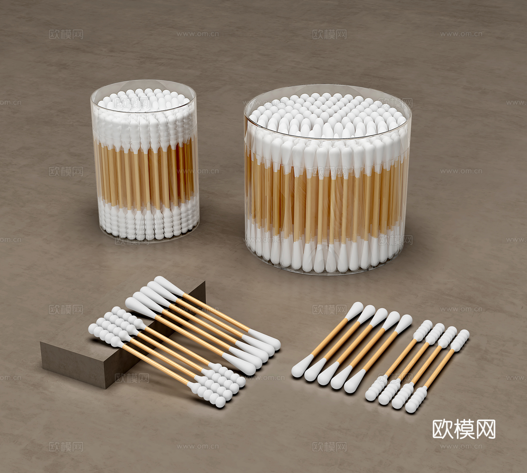 现代卫浴摆件 消毒棉签 棉签su模型