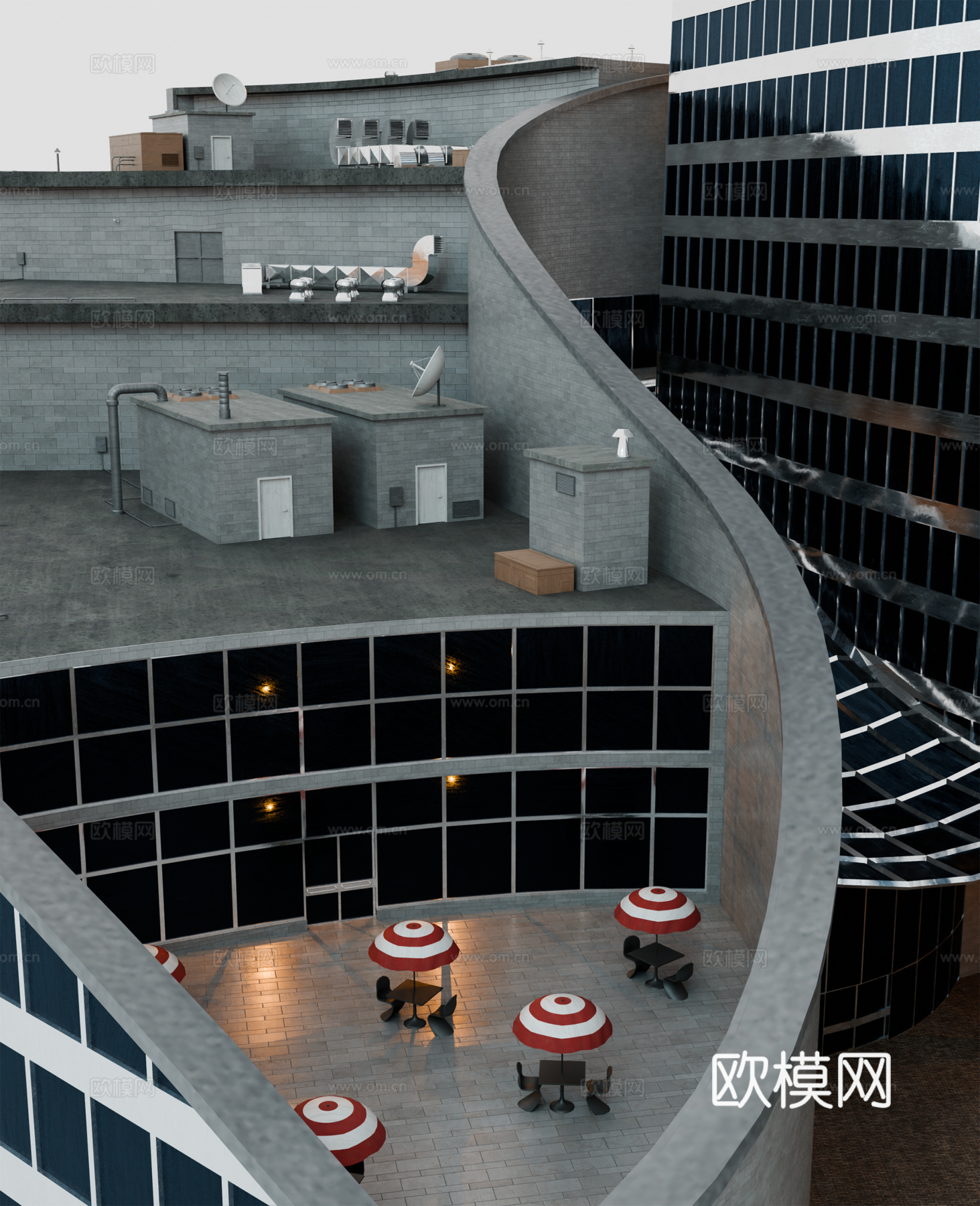 高楼大厦CBD 城市高楼 洛杉矶建筑 写字楼 城市高层建筑su模型