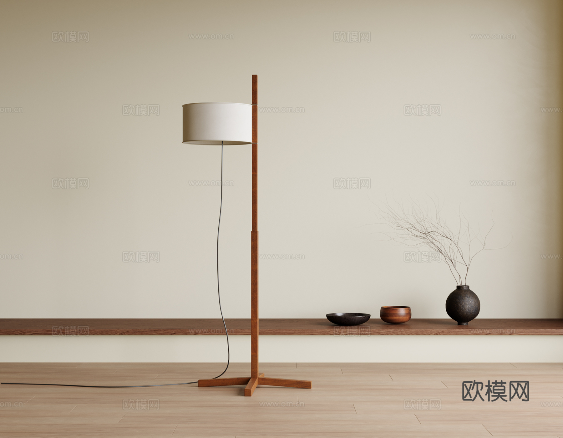 现代落地灯su模型