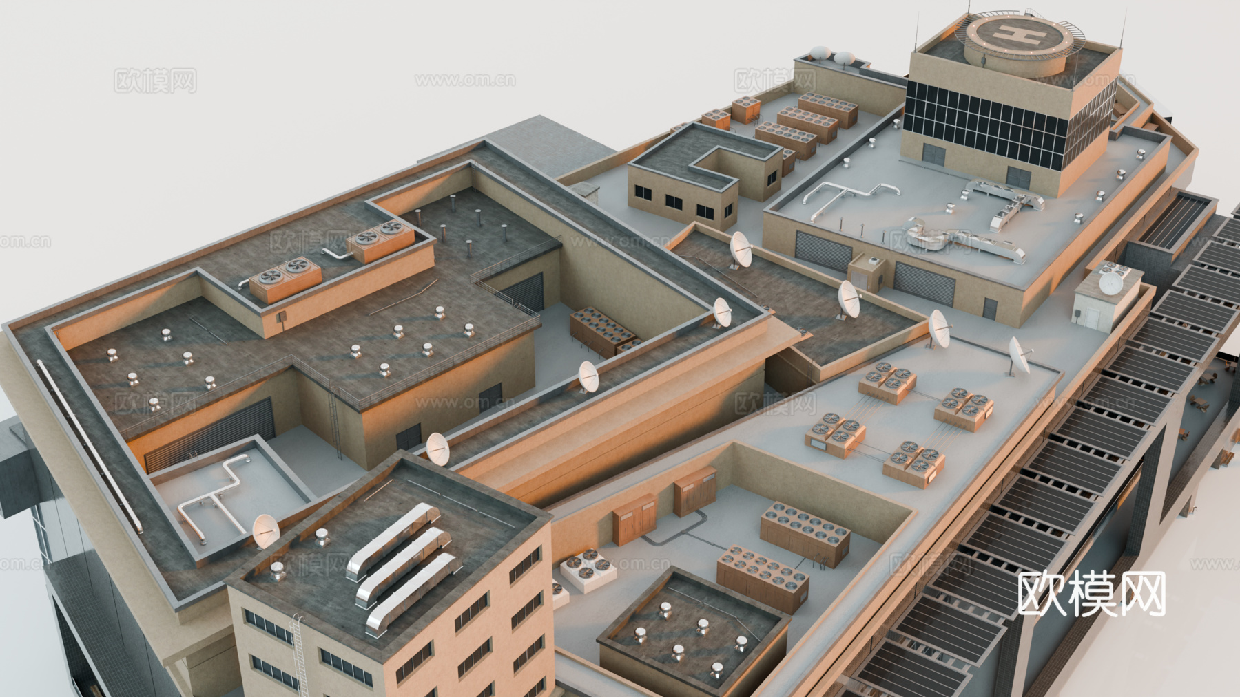 高楼大厦CBD 城市高楼 洛杉矶建筑 写字楼 城市高层建筑su模型