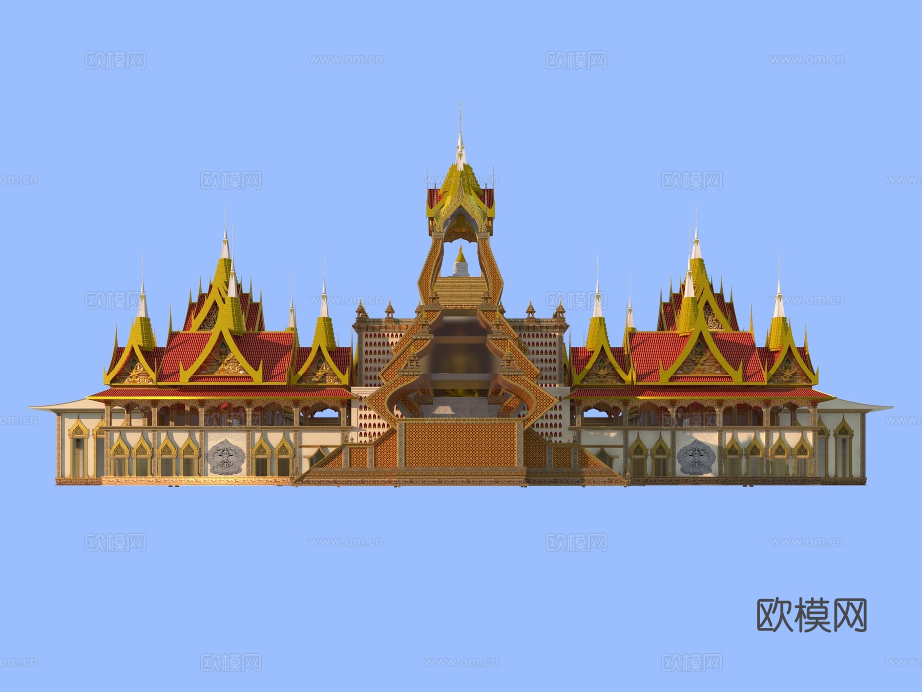 东南亚佛学院3d模型下载（渲染图1）