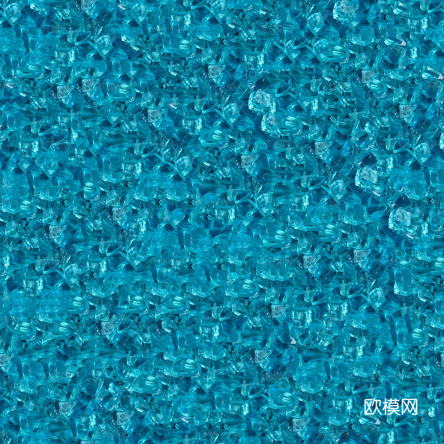 蓝色玻璃块石 碎玻璃贴图