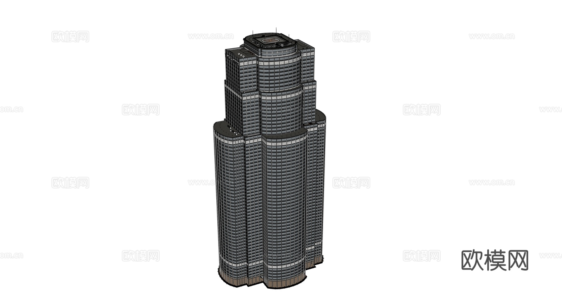 高楼大厦CBD 城市高楼 洛杉矶建筑 写字楼 城市高层建筑su模型