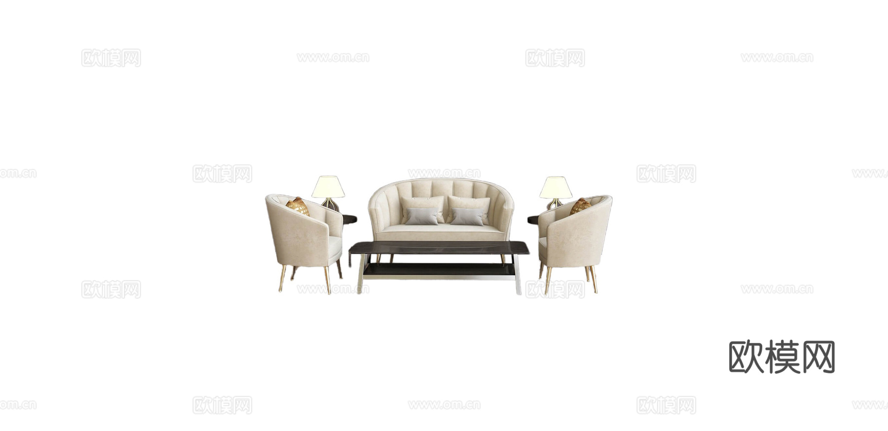 Brabbu 意式组合沙发3d模型下载（渲染图2）
