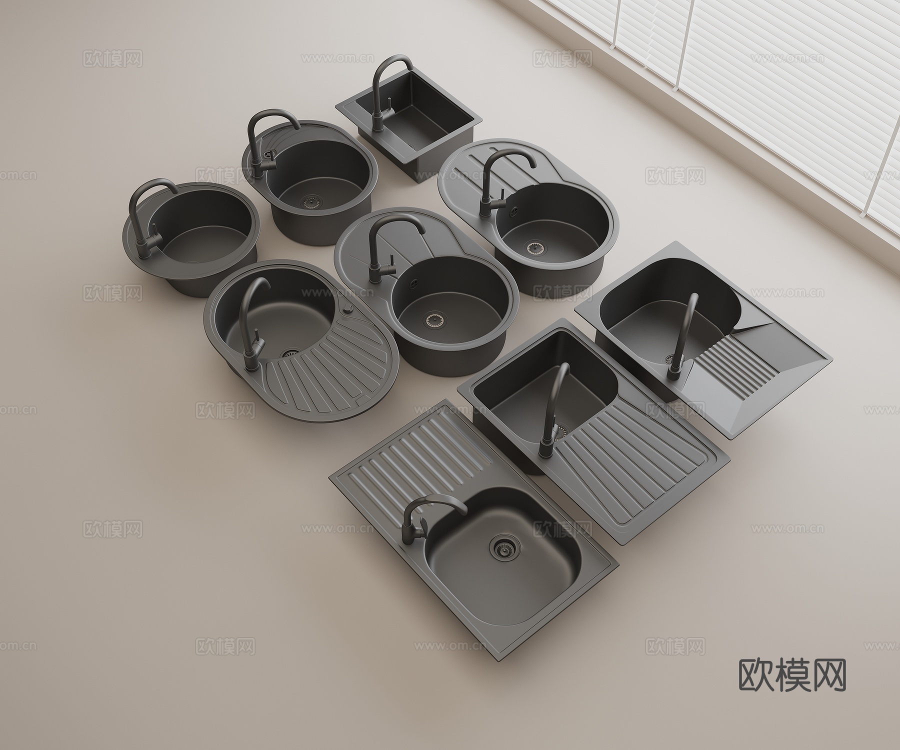 不锈钢水槽 不锈钢洗菜盆 不锈钢水龙头su模型