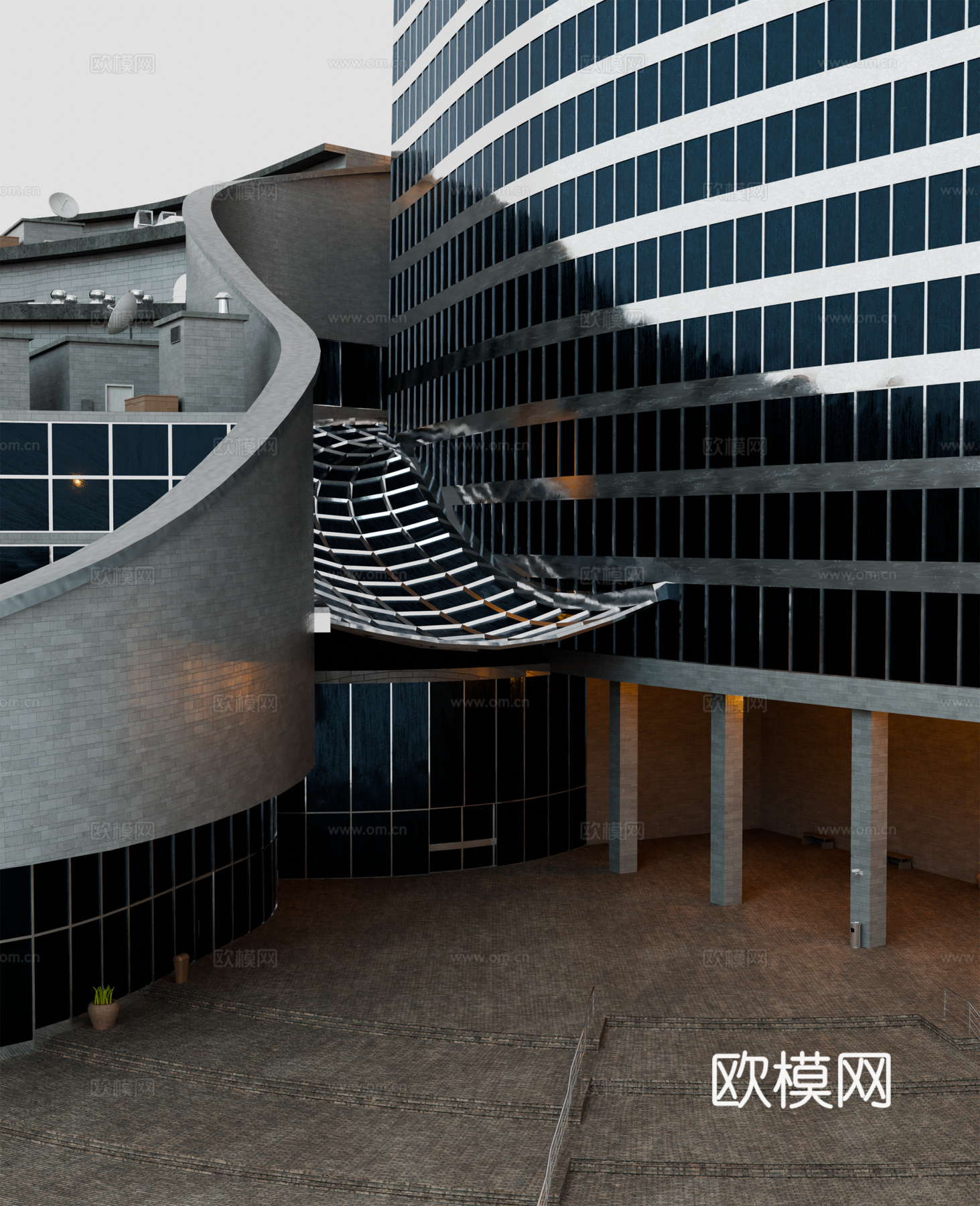 高楼大厦CBD 城市高楼 洛杉矶建筑 写字楼 城市高层建筑su模型
