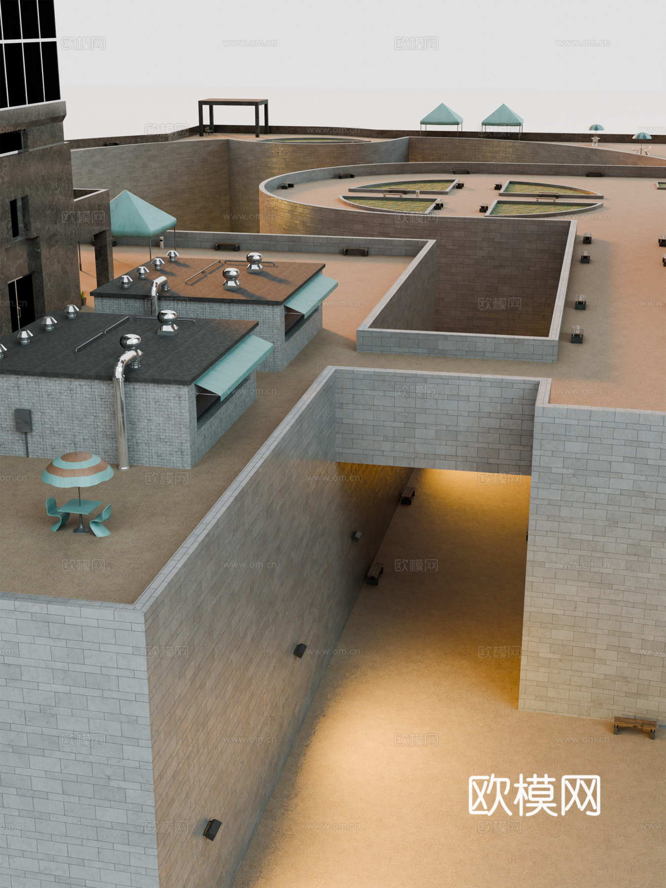 高楼大厦CBD 城市高楼 洛杉矶建筑 写字楼 城市高层建筑su模型