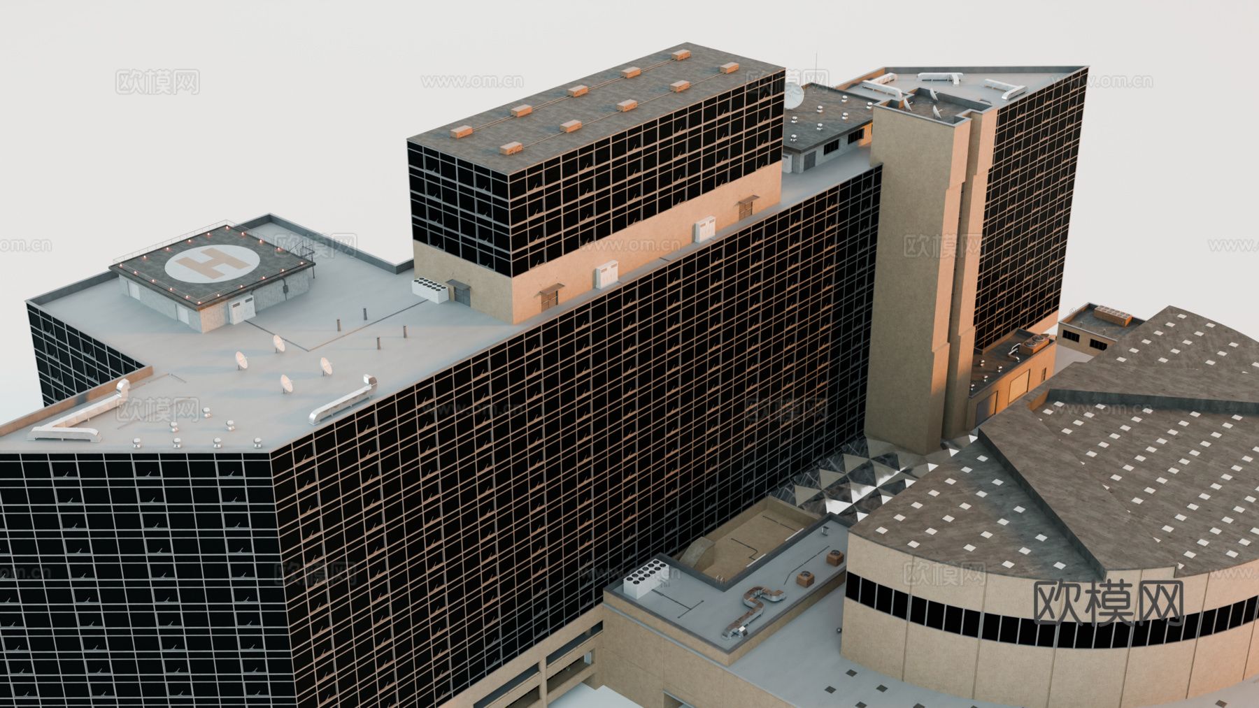 高楼大厦CBD 城市高楼 洛杉矶建筑 写字楼 城市高层建筑su模型