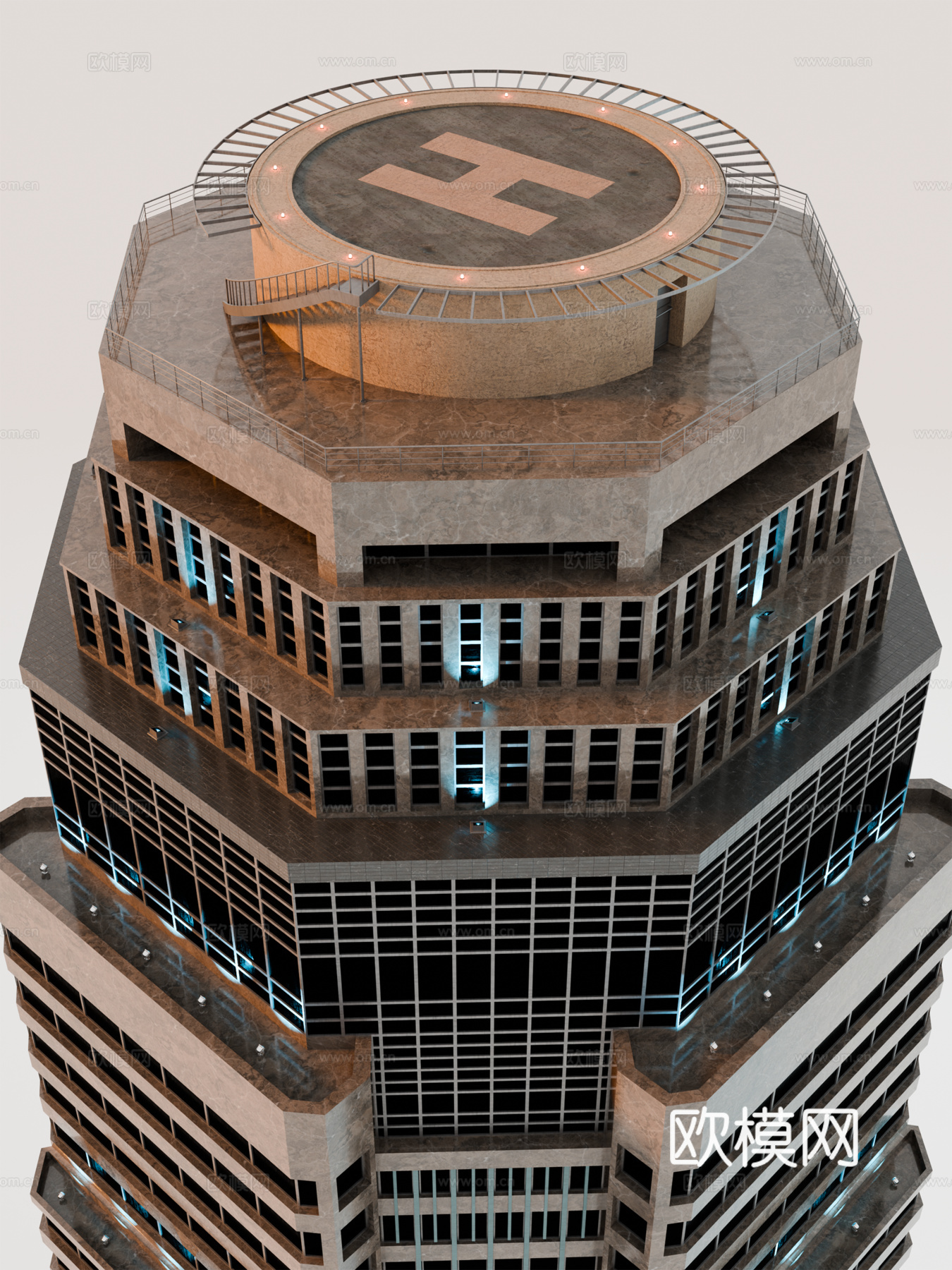 高楼大厦CBD 城市高楼 洛杉矶建筑 写字楼 城市高层建筑su模型