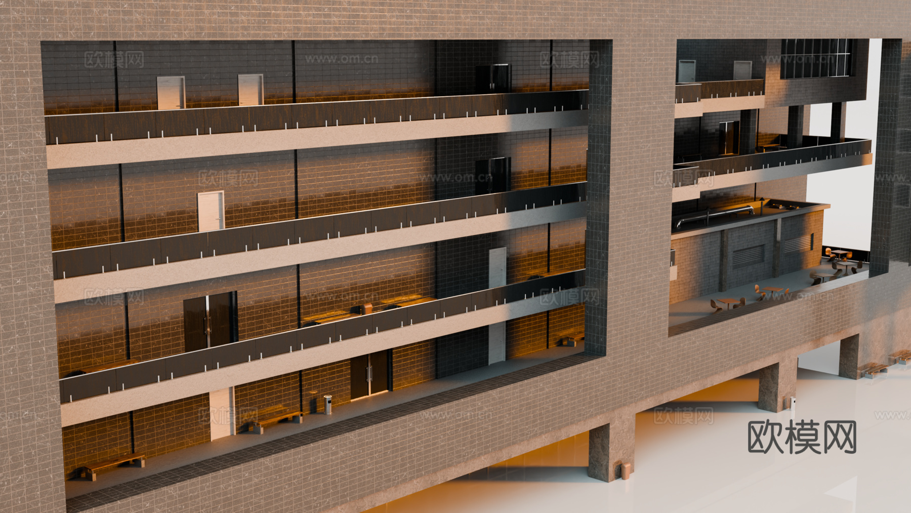 高楼大厦CBD 城市高楼 洛杉矶建筑 写字楼 城市高层建筑su模型