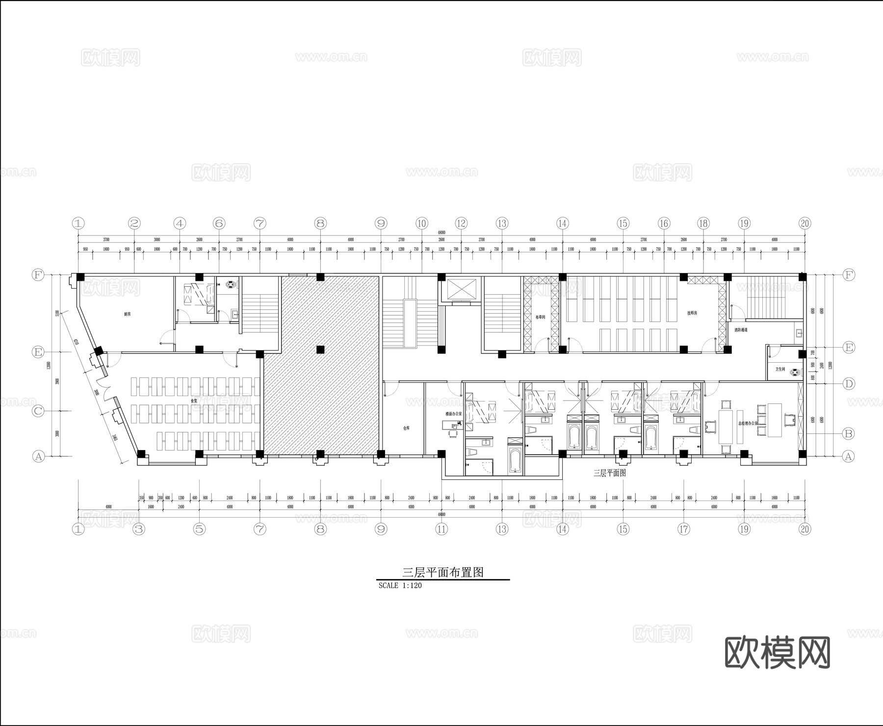 足浴店施工图cad施工图
