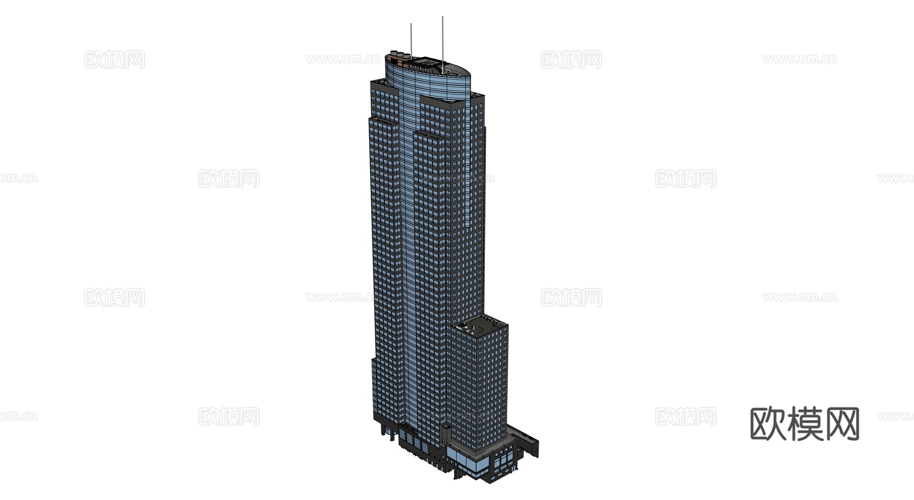 高楼大厦CBD 城市高楼 洛杉矶建筑 写字楼 城市高层建筑su模型