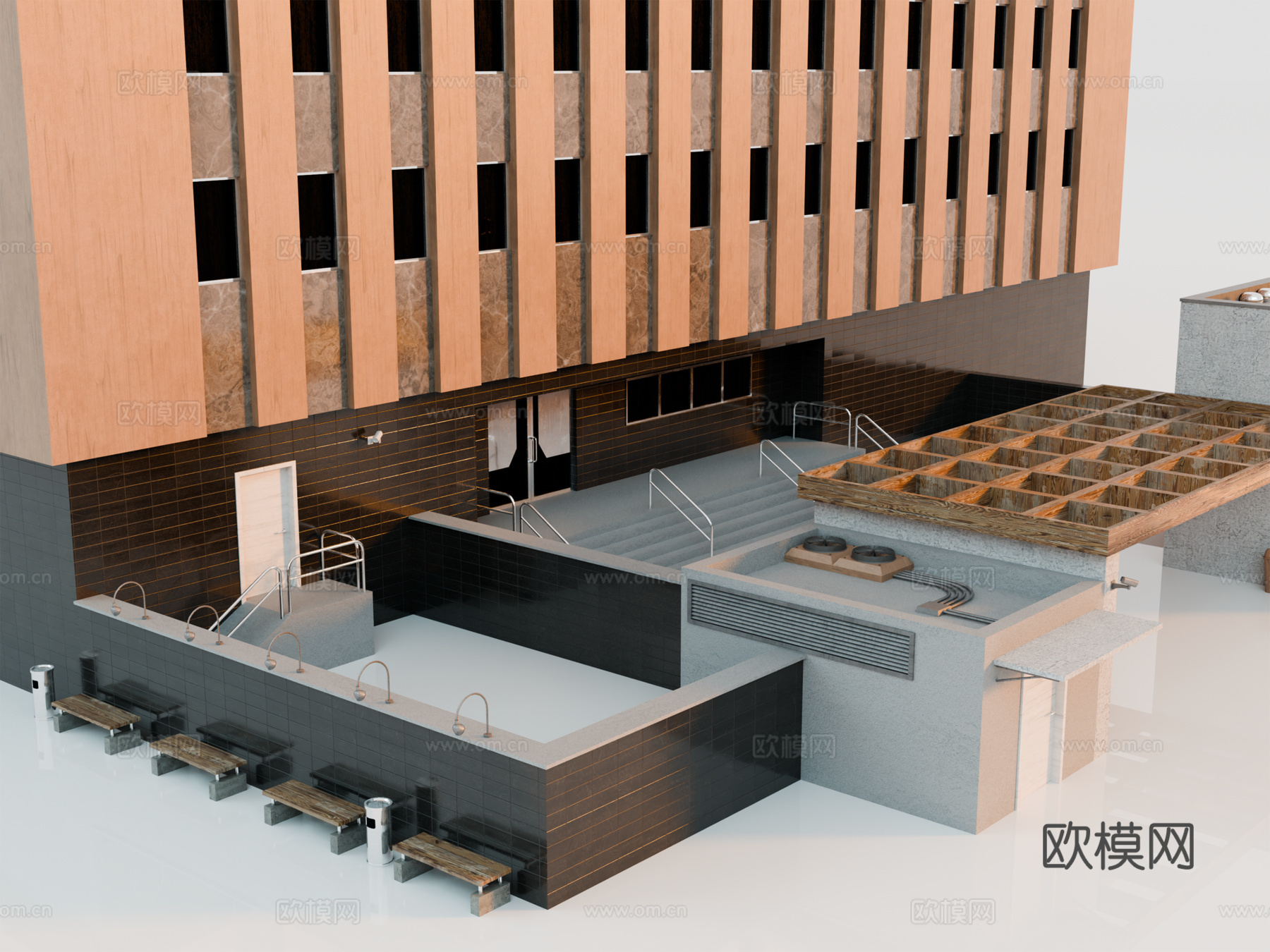 高楼大厦 城市高楼 洛杉矶建筑 写字楼 城市高层建筑su模型