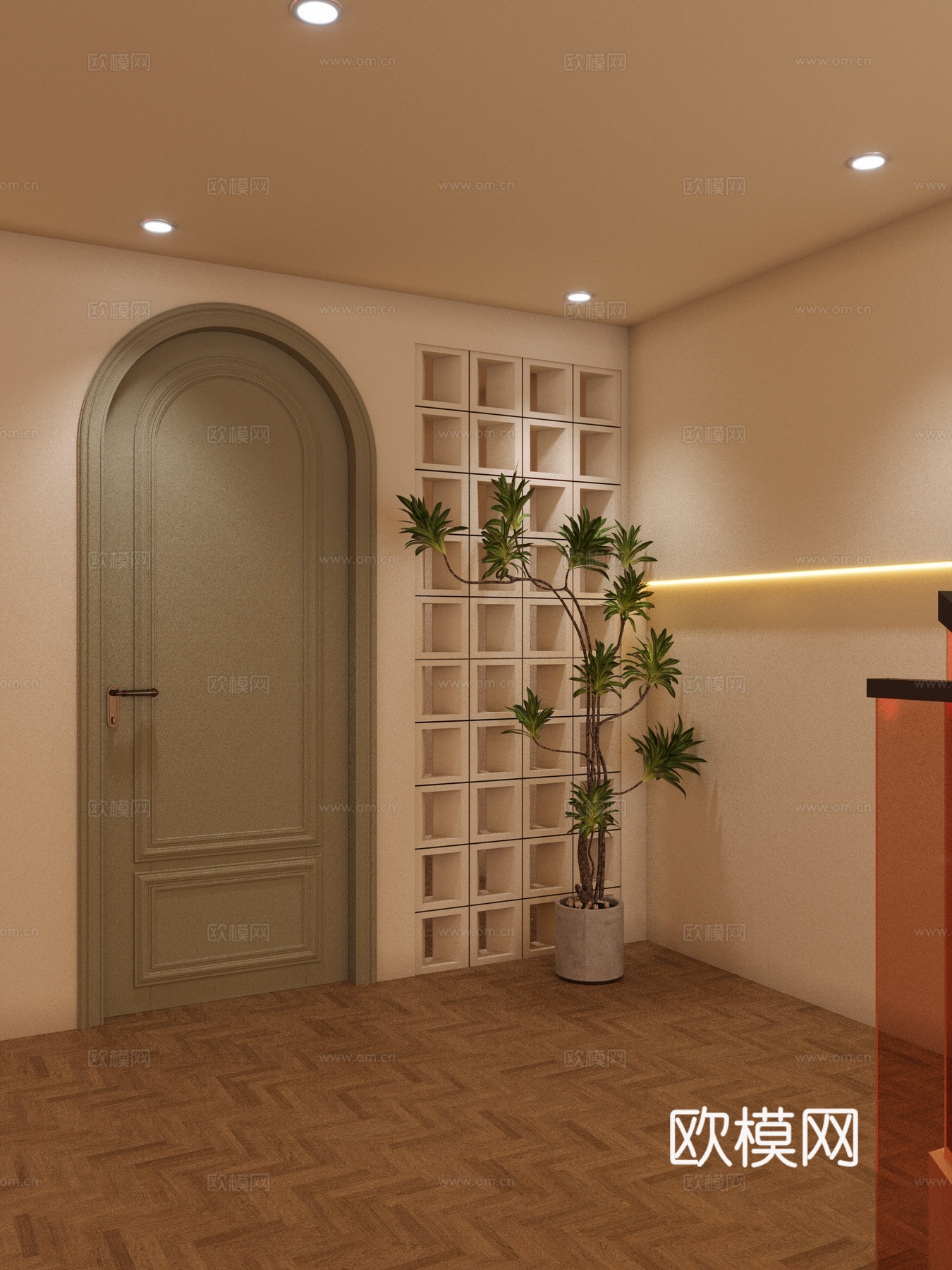 法式奶油美甲店 美甲店3D模型免费3d模型下载（渲染图4）