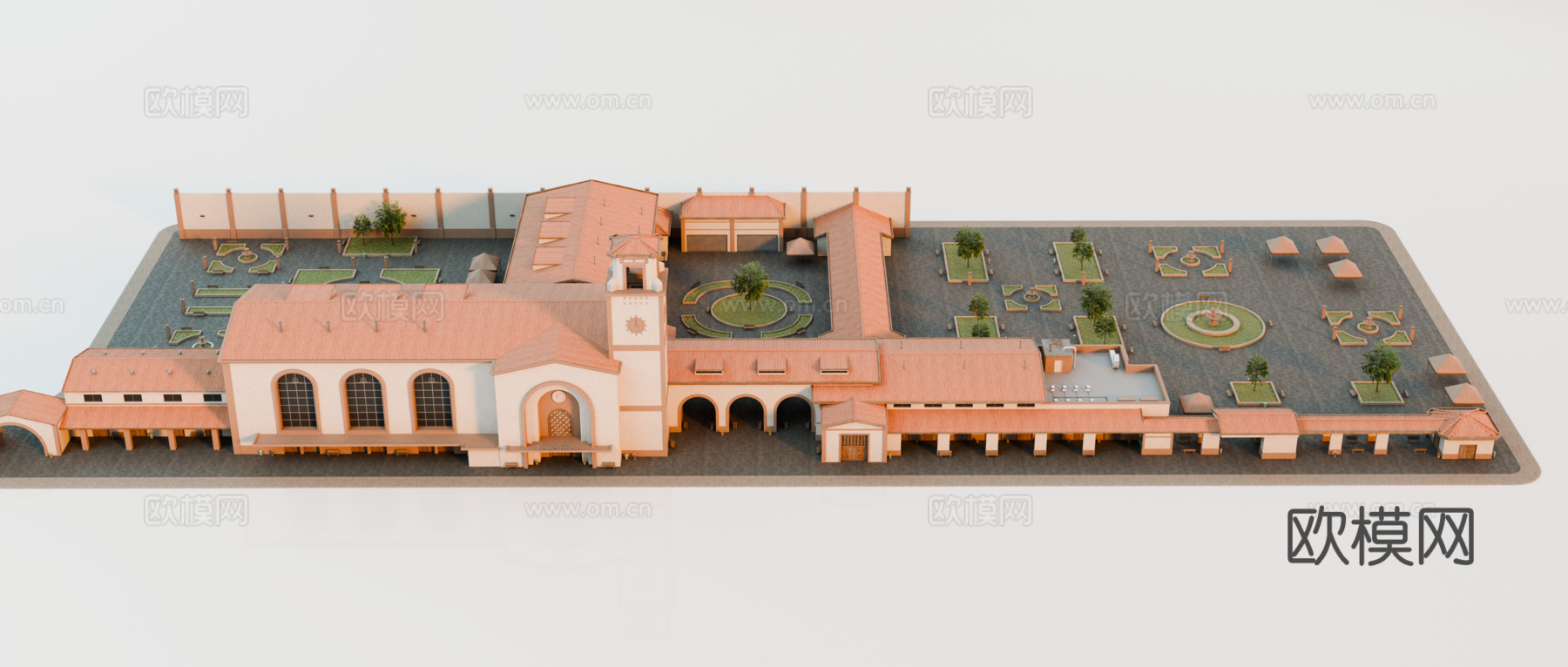 庄园建筑 城市建筑 欧式庭院 别墅花园 美式庄园su模型