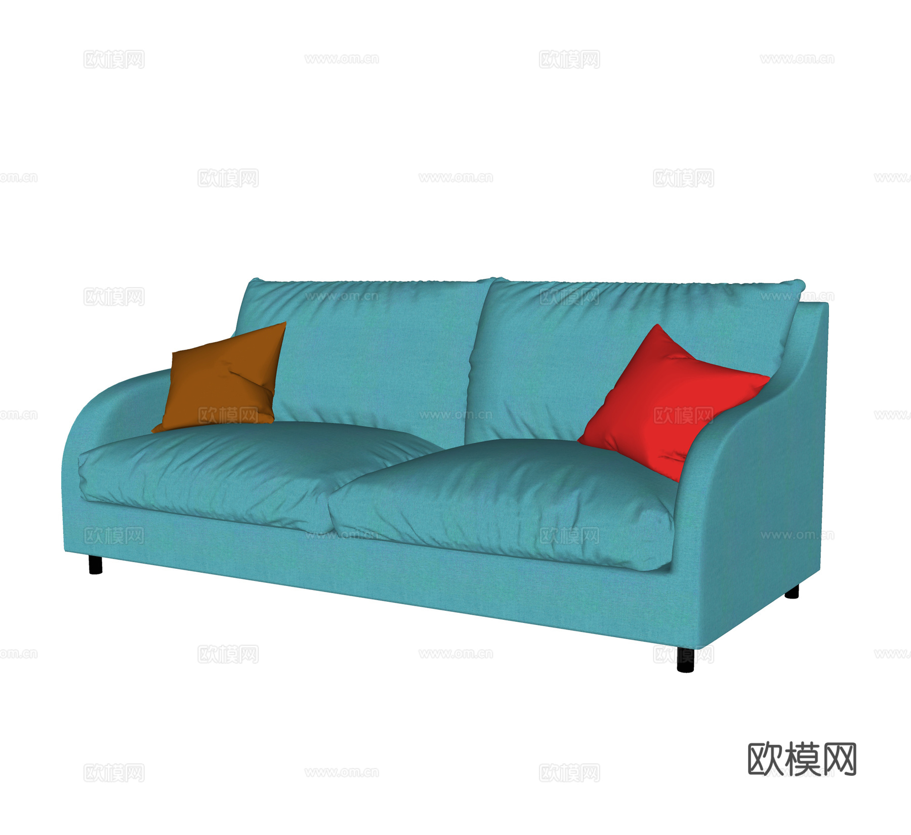 现代沙发 双人沙发 儿童布艺沙发su模型