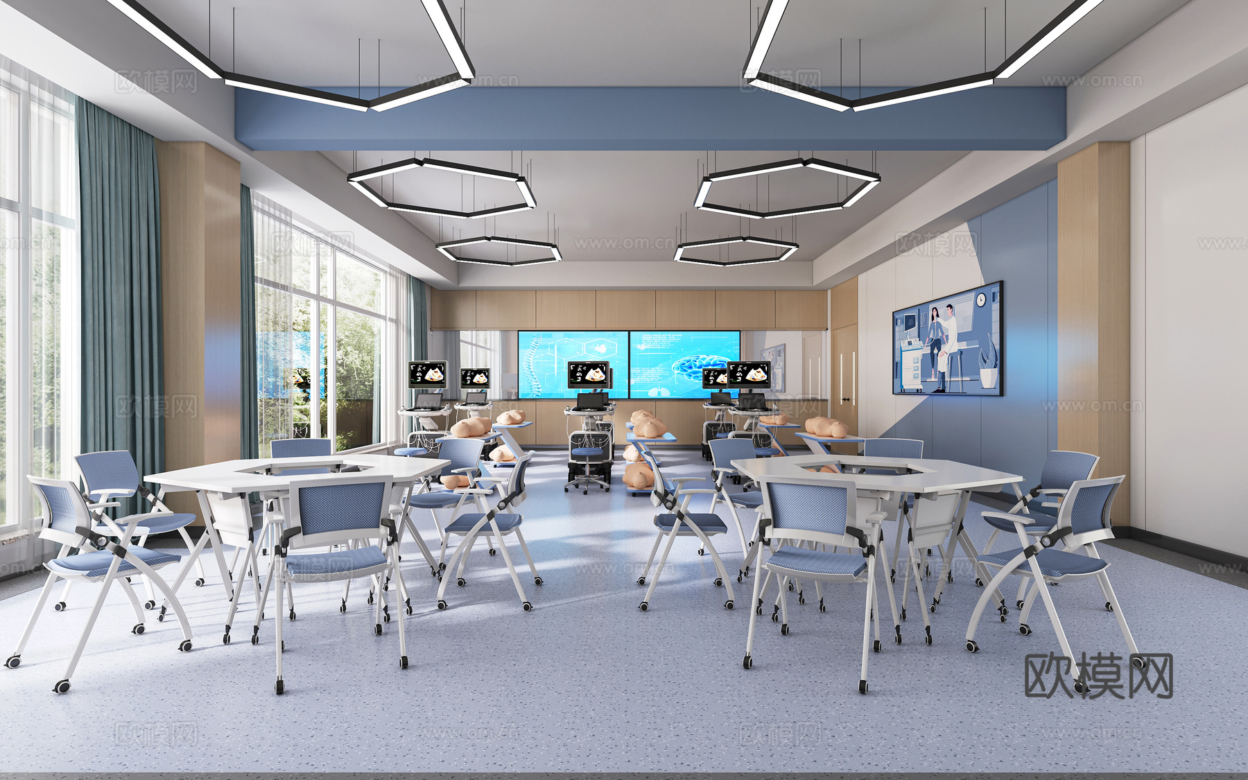 现代超声技能实训室医疗器械3d模型下载