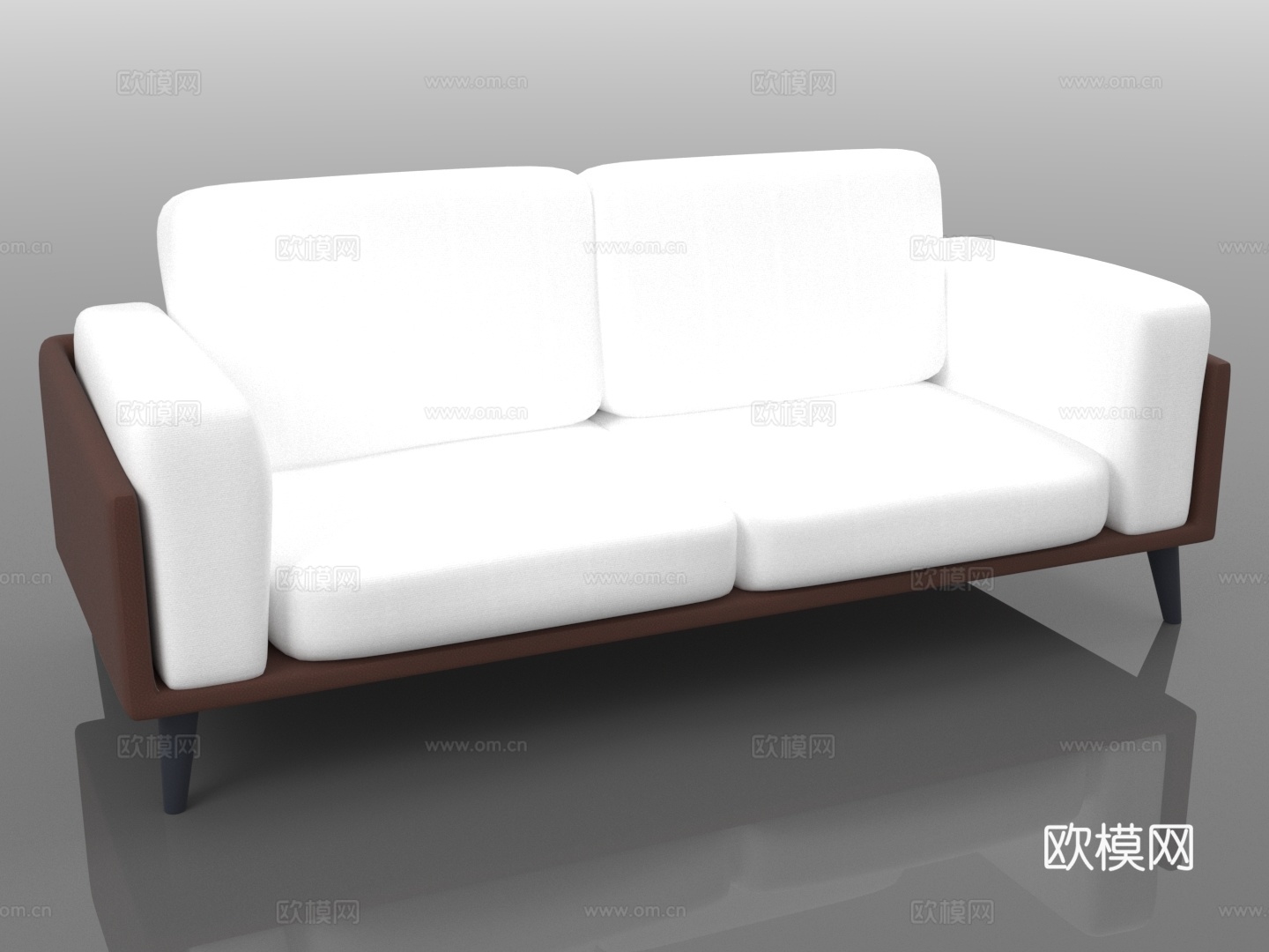 双人沙发 现代沙发 客厅沙发 简约沙发 布艺沙发3d模型下载（渲染图1）