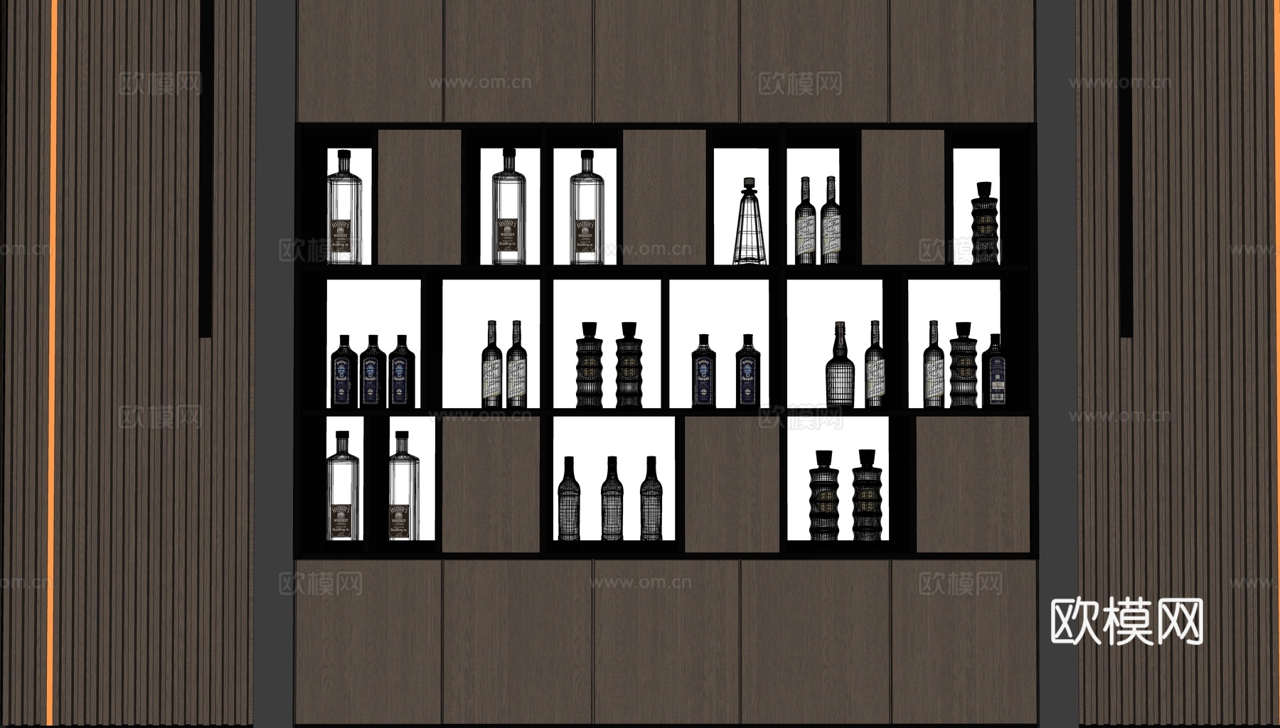 现代意式酒柜su模型