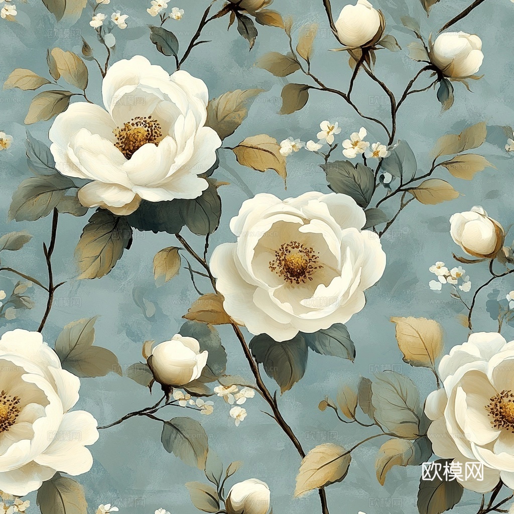 中古美式家居客厅 带动画 中古风壁画贴图下载