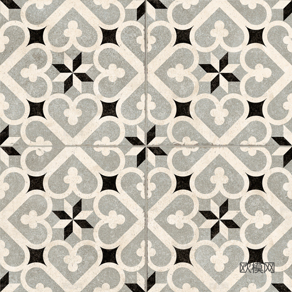 现代复古花砖  石材拼花 小花砖地砖瓷砖下载