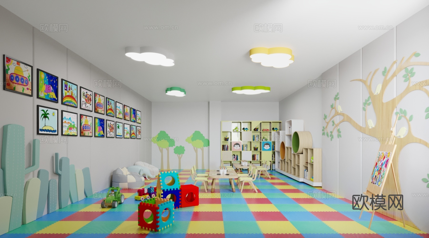 母婴托管室幼儿乐园3d模型下载（渲染图2）