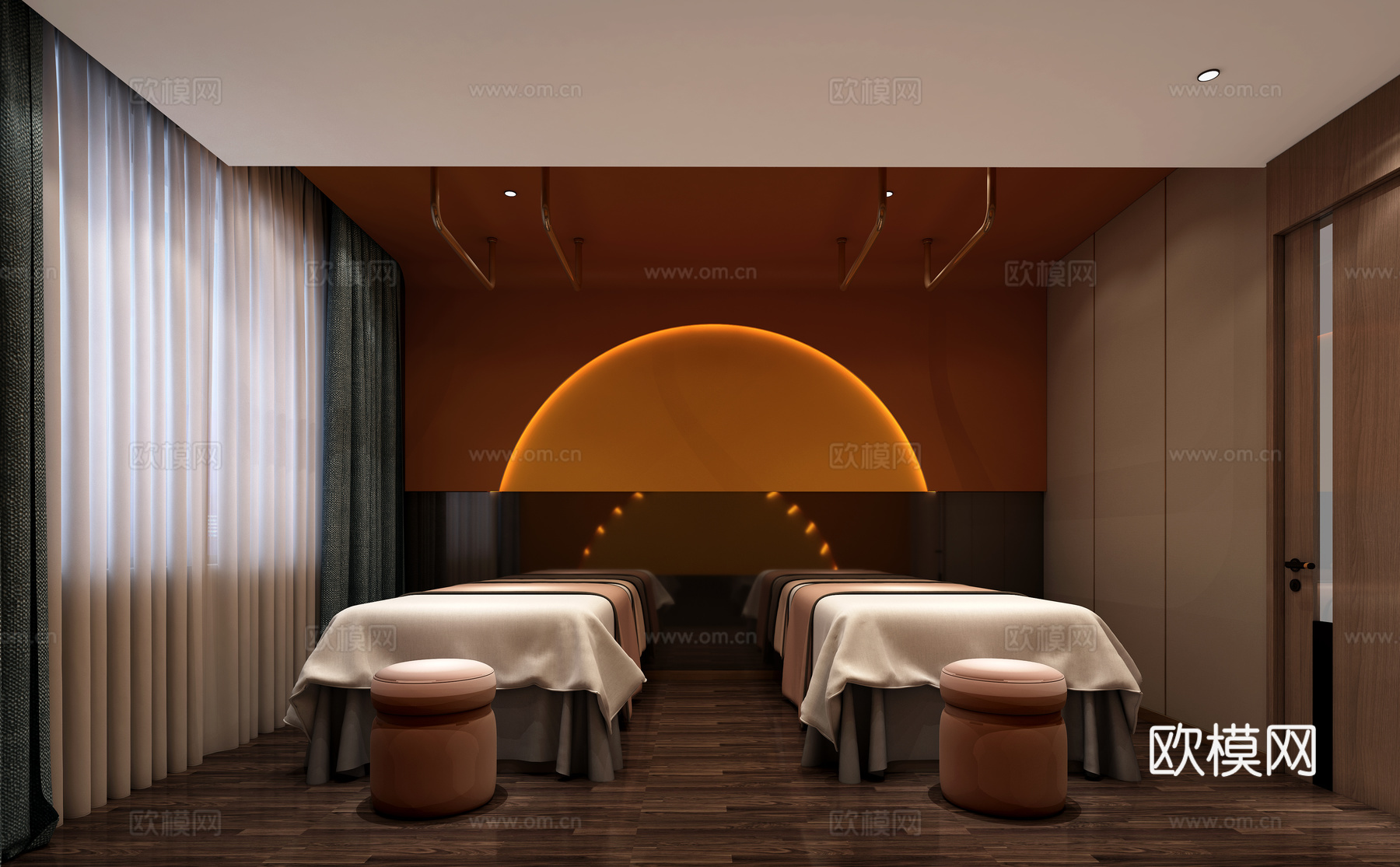 按摩间3d模型下载（渲染图2）