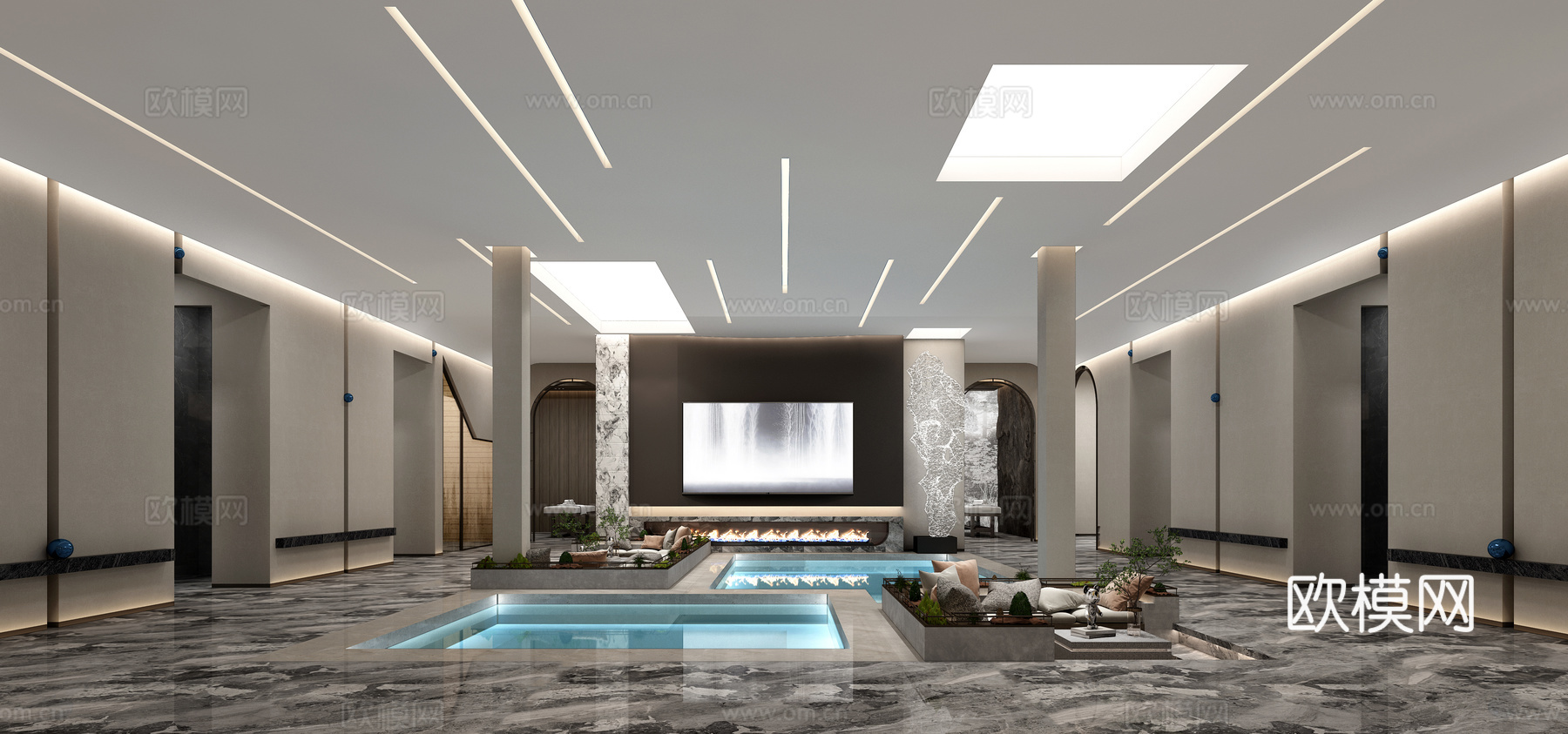 浴区3d模型下载（渲染图2）